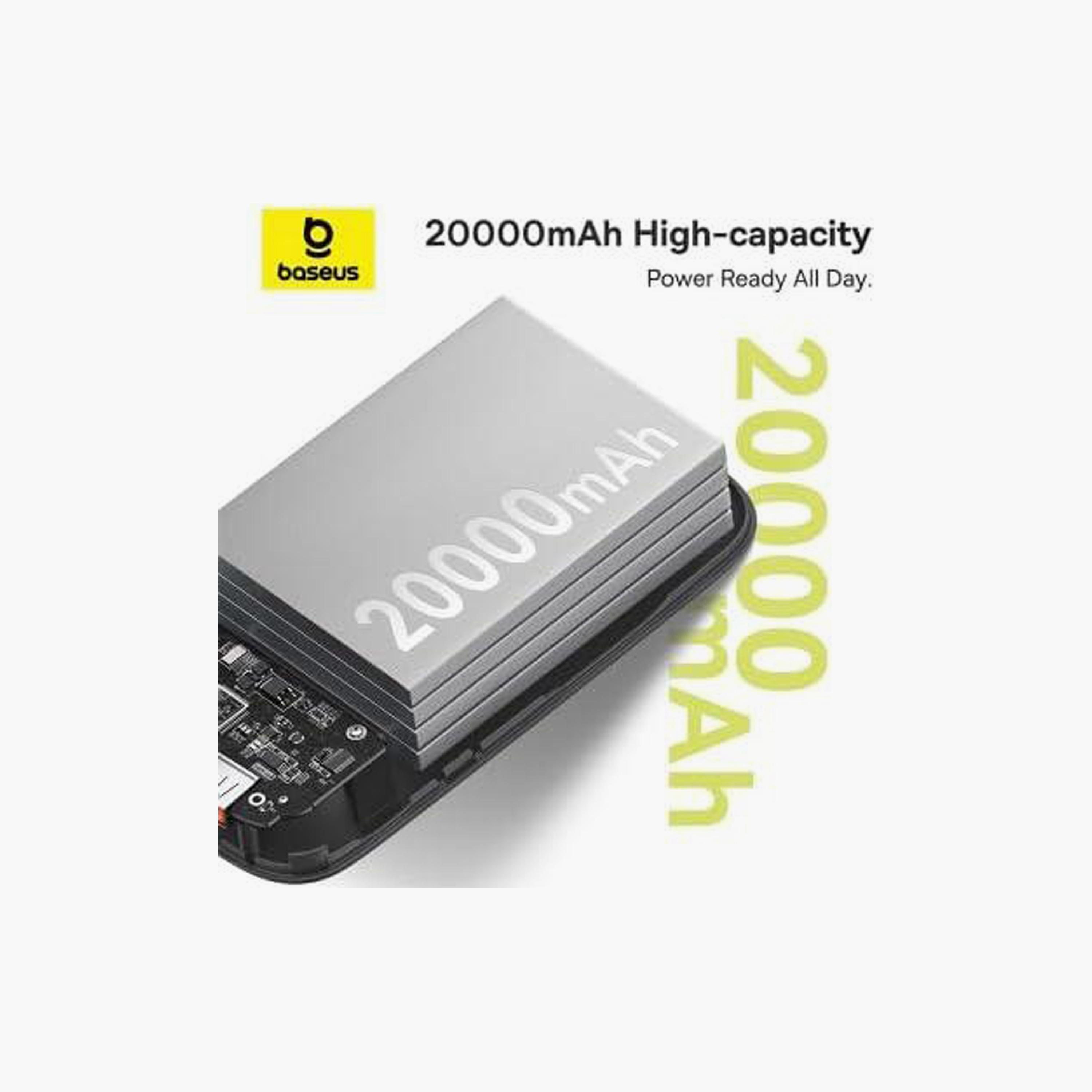 باور بانك باسيوس QPOW2 نوع C 20000 م.أمبير/س مع كابلين USB مدمجين من النوع C أسود | P10055009113-00-electronics-portabledevices-image-2