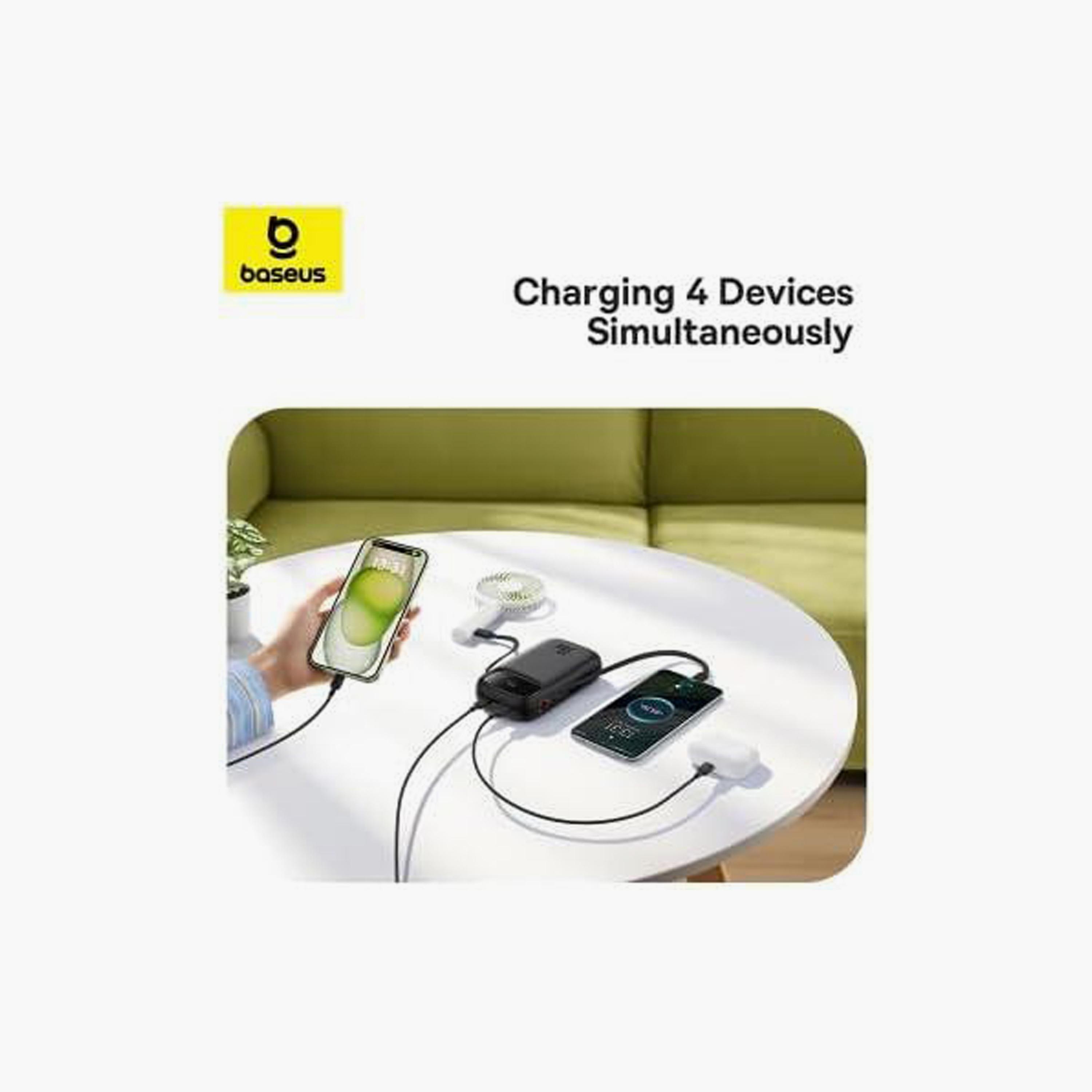 باور بانك باسيوس QPOW2 نوع C 20000 م.أمبير/س مع كابلين USB مدمجين من النوع C أسود | P10055009113-00-electronics-portabledevices-image-4