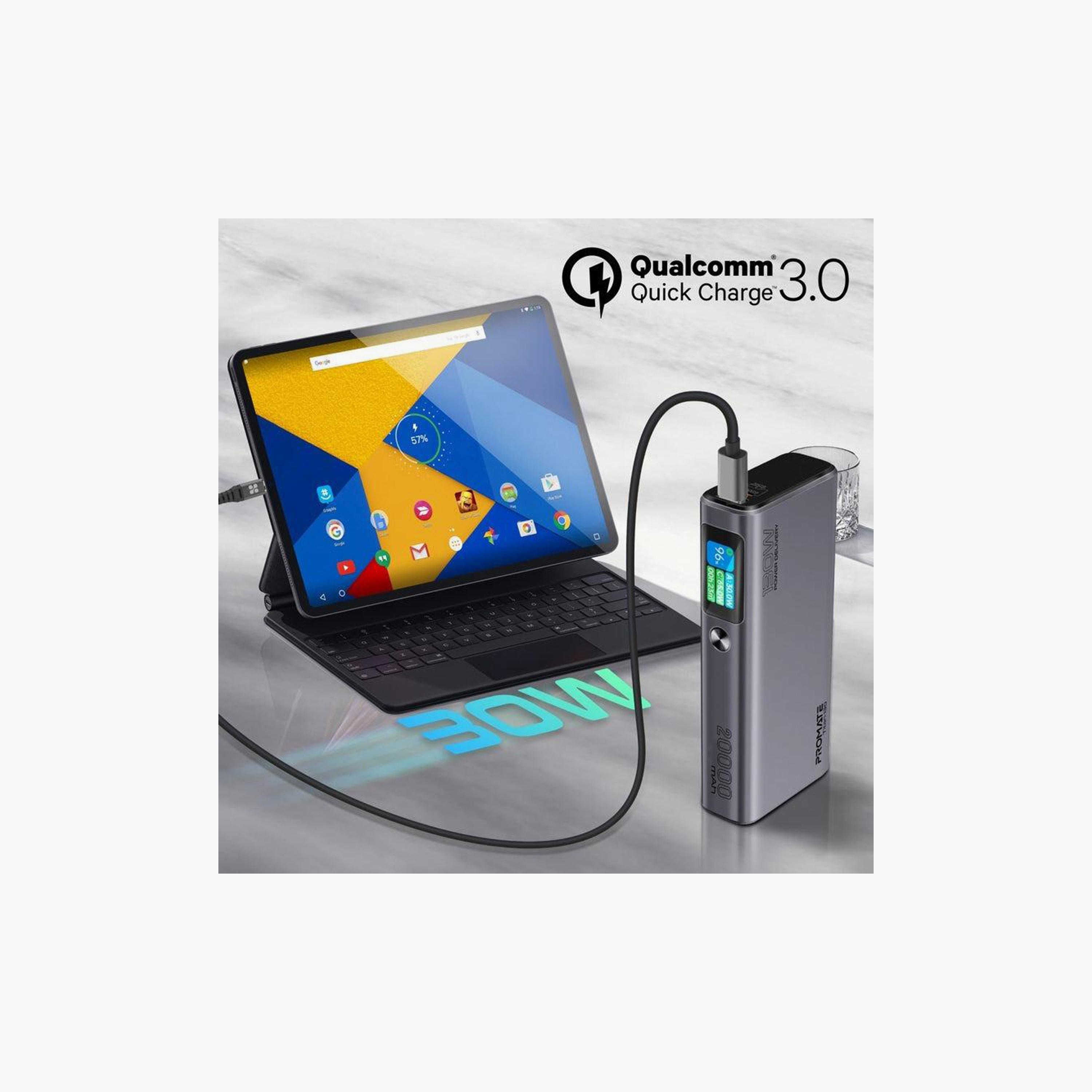 باور بانك بروميت تيتان-30 متعدد المنافذ بتقنية PD بقوة 130 واط بشاشة TFT LCD رمادي | TITAN-130-electronics-portabledevices-image-4