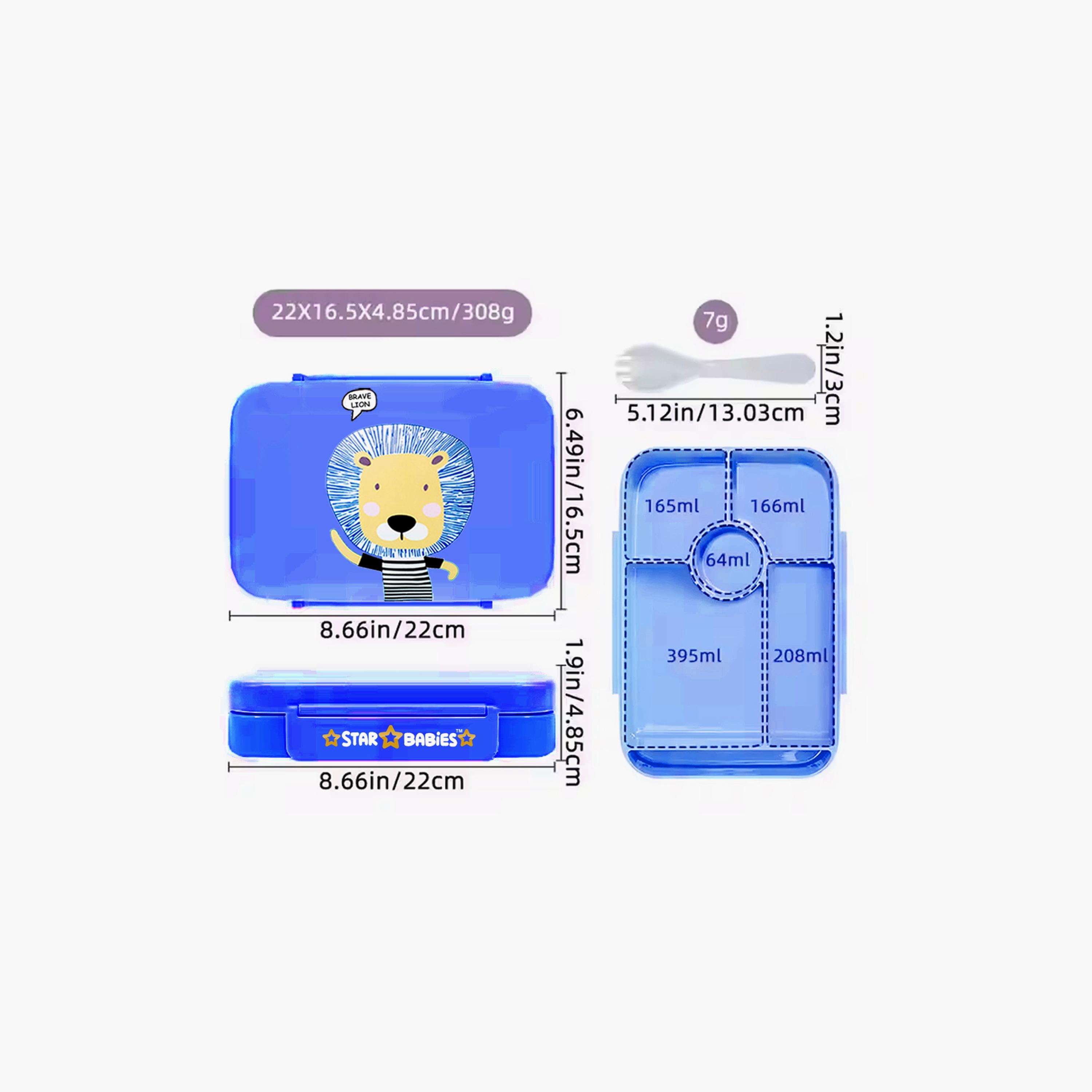 Star Babies Brave Lion Print Lunch Box & Water Bottle Set - 998ml-school-lunchessentials-lunchboxes-image-6