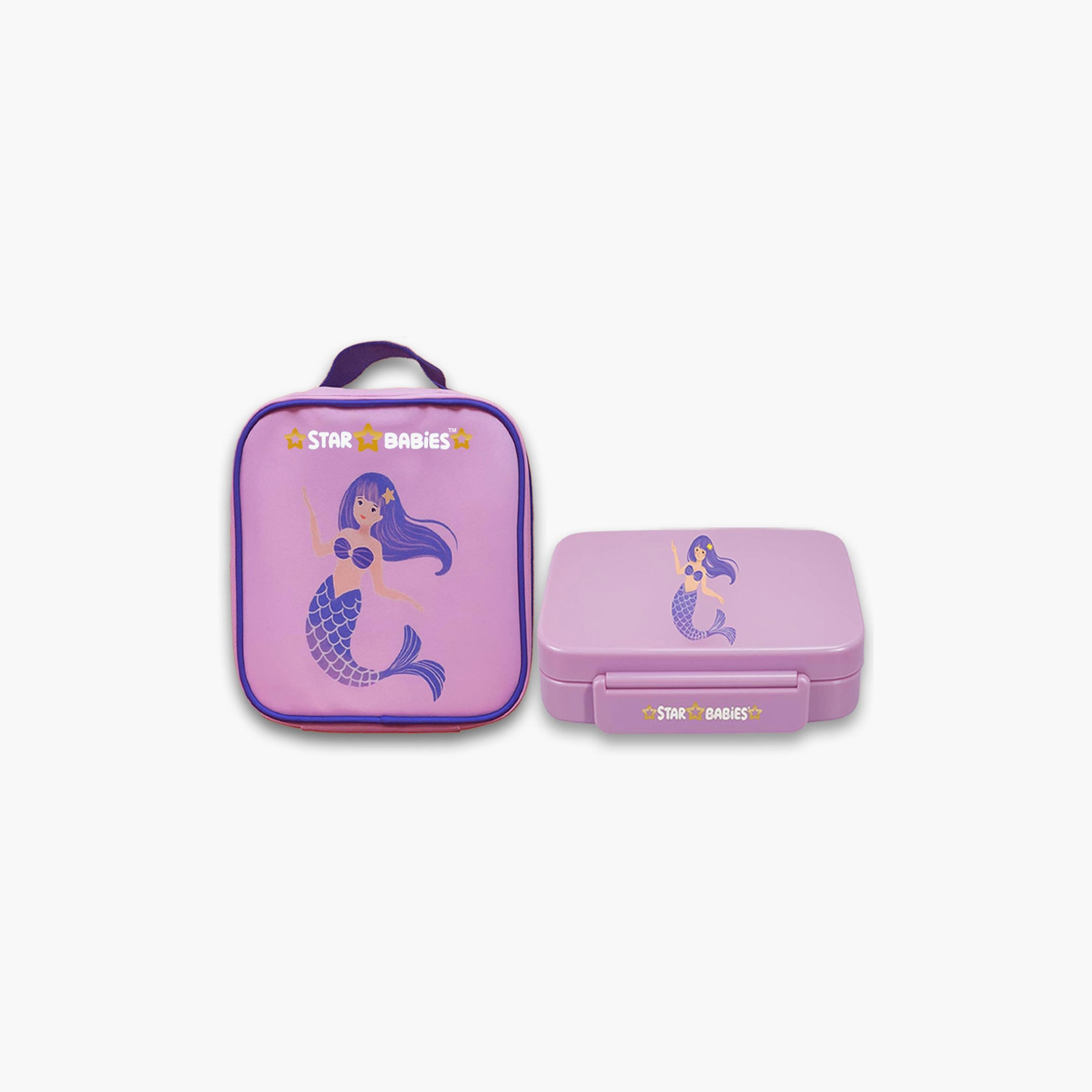 Star Babies Little Mermaid Print Lunch Bag & Lunch Box Set - 998ml-school-lunchessentials-lunchbags-image-1