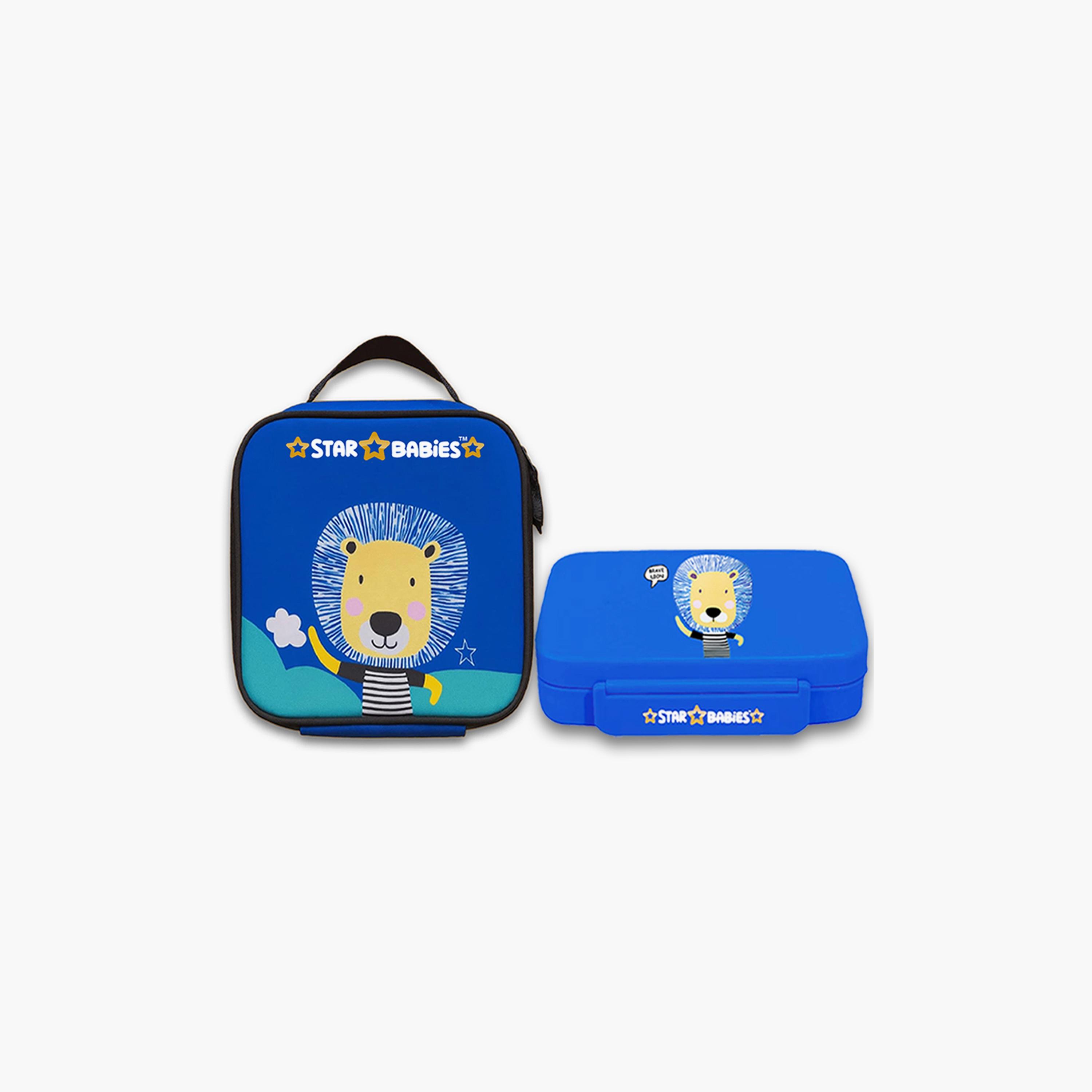 Star Babies Brave Lion Print Lunch Bag & Lunch Box Set - 998ml-school-lunchessentials-lunchbags-image-1