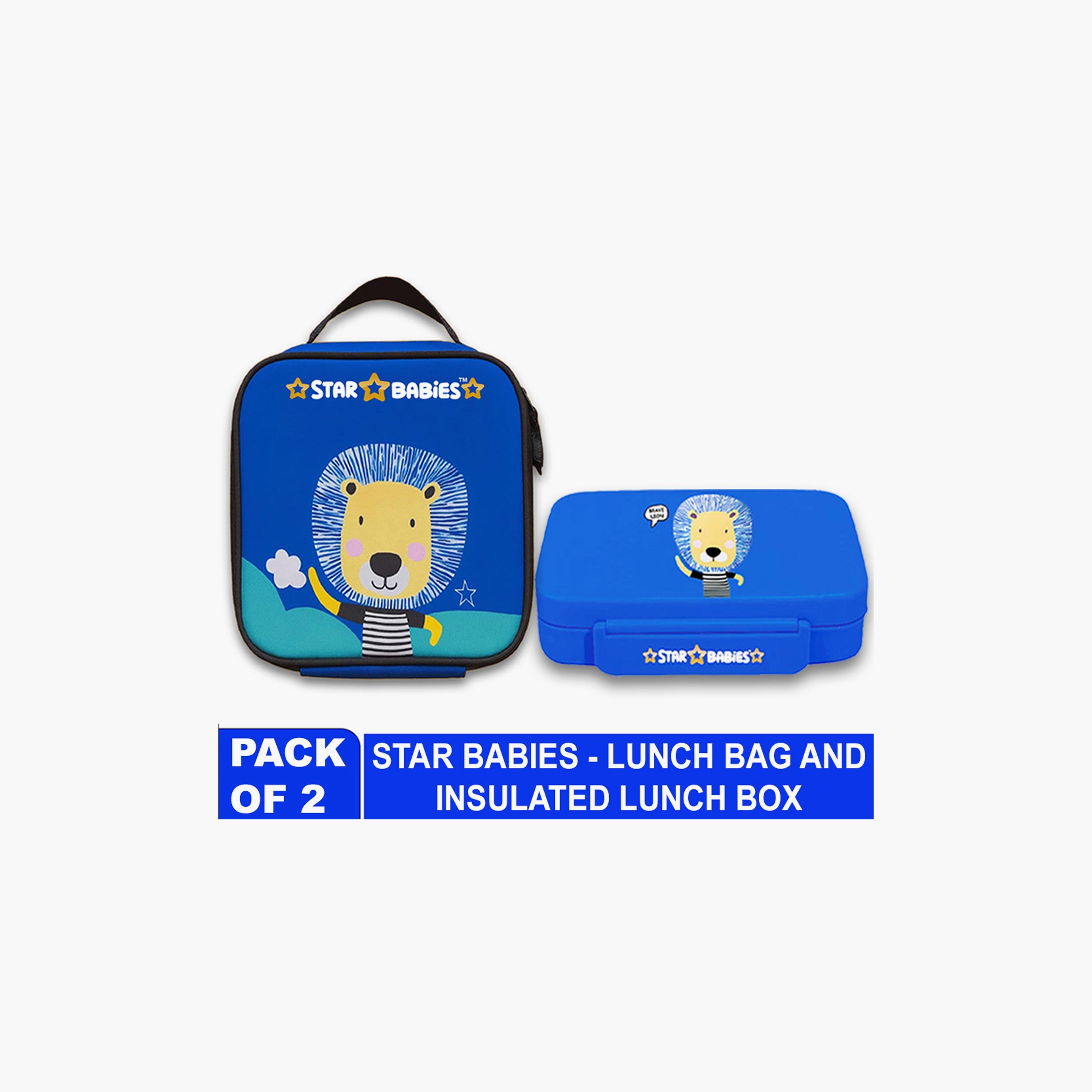 Star Babies Brave Lion Print Lunch Bag & Lunch Box Set - 998ml-school-lunchessentials-lunchbags-image-2