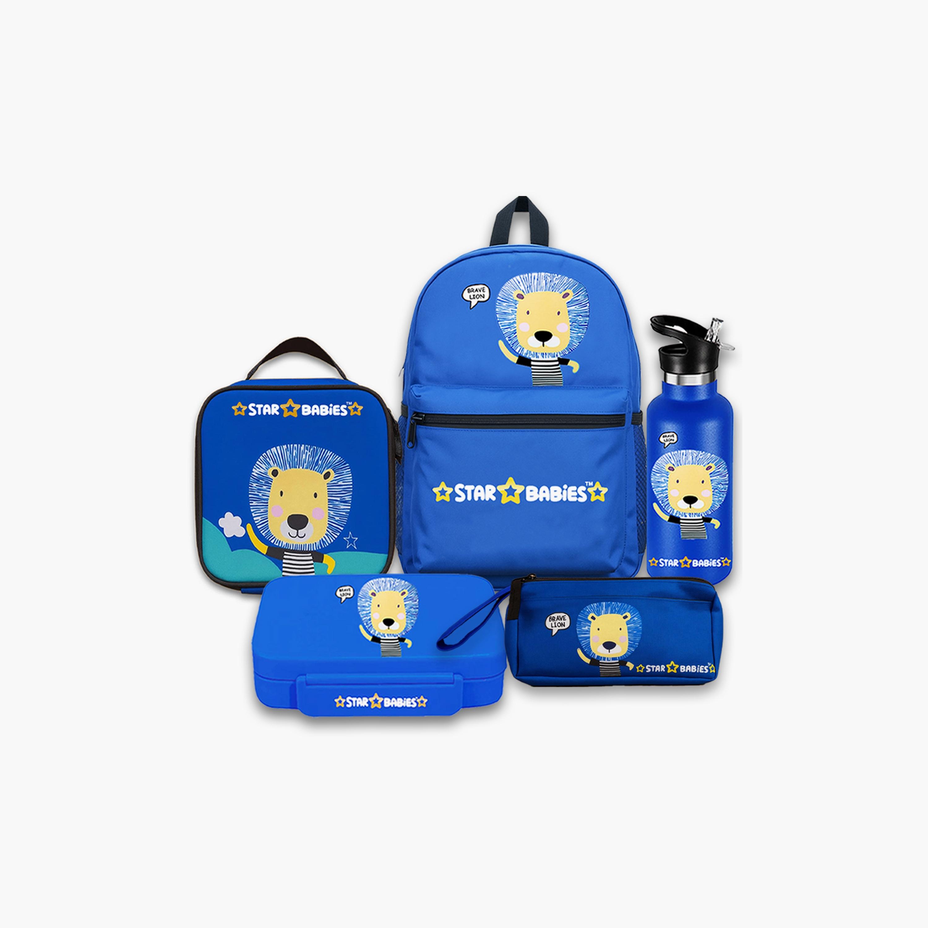 Star Babies 5-Piece Backpack Set - Brave Lion - 16inch-school-bagsandbackpacks-sets-image-1