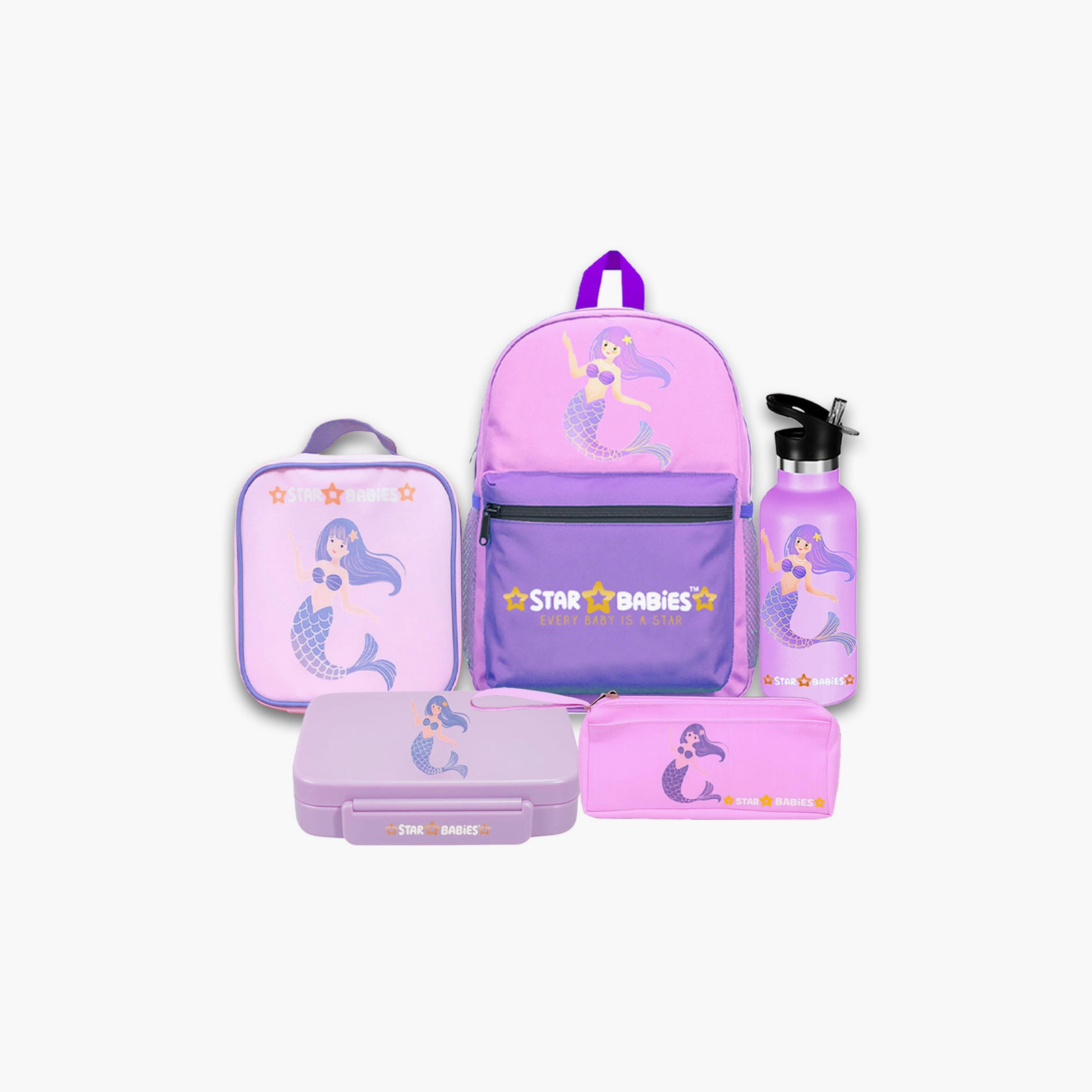 Star Babies 5-Piece Backpack Set - Little Mermaid - 16inch-school-bagsandbackpacks-sets-image-1