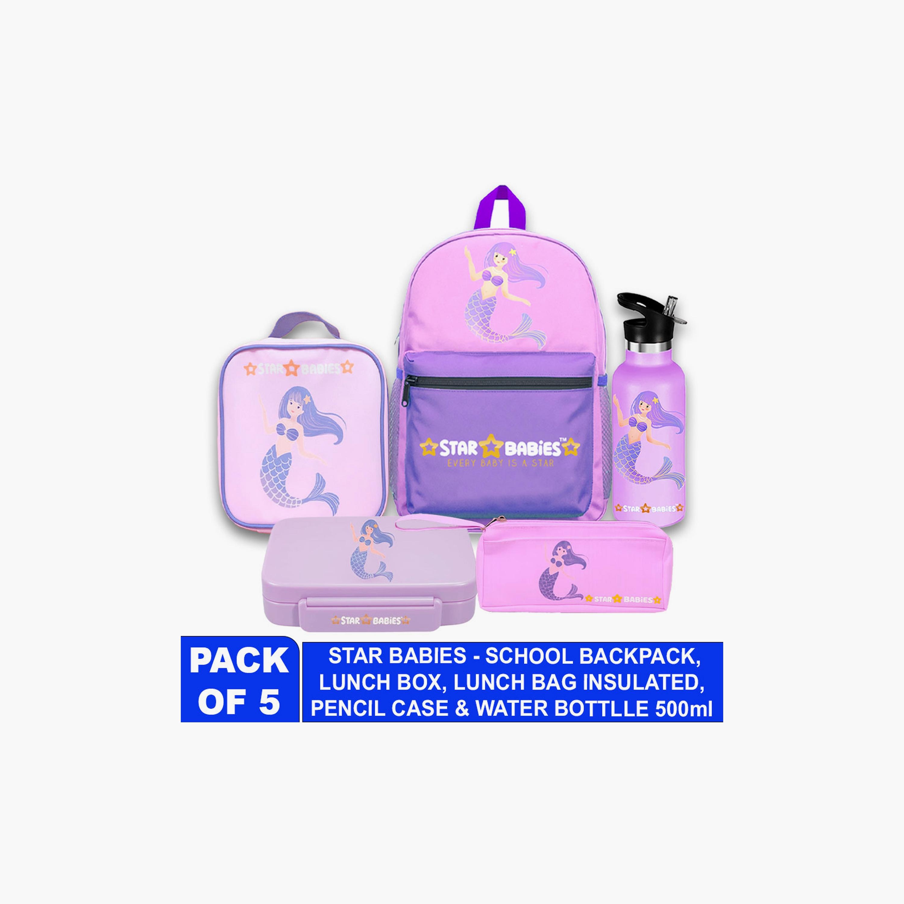 Star Babies 5-Piece Backpack Set - Little Mermaid - 16inch-school-bagsandbackpacks-sets-image-2