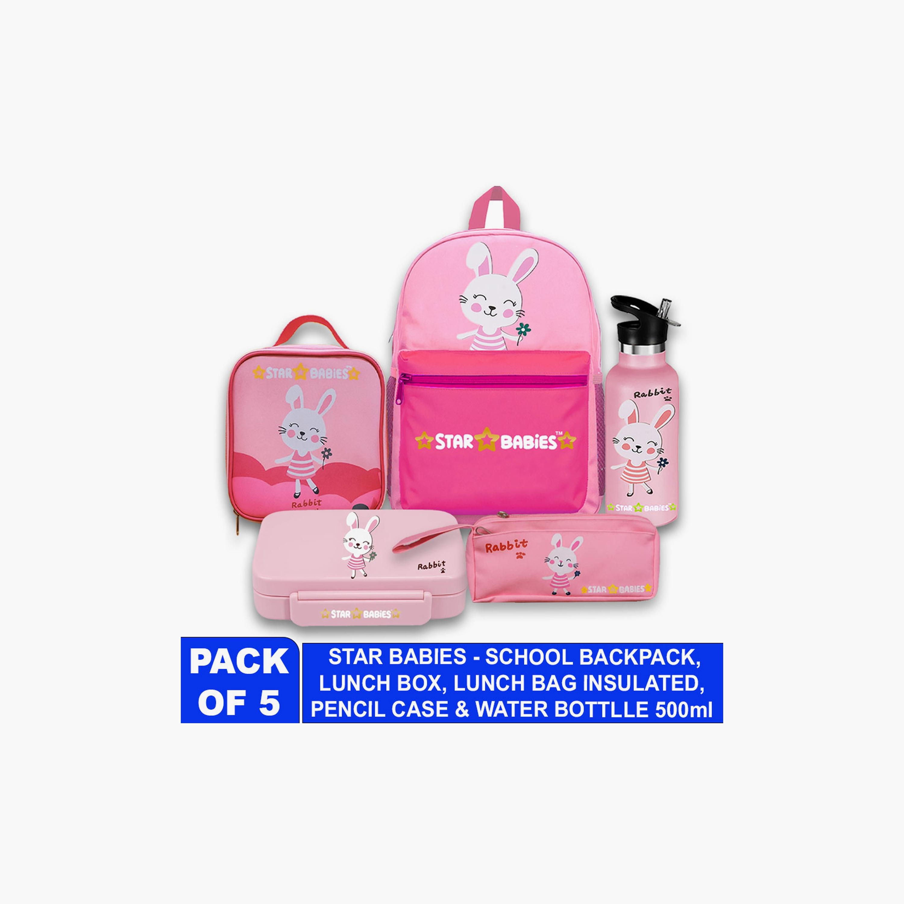 Star Babies 5-Piece Backpack Set - Cute Rabbit - 16inch-school-bagsandbackpacks-sets-image-2