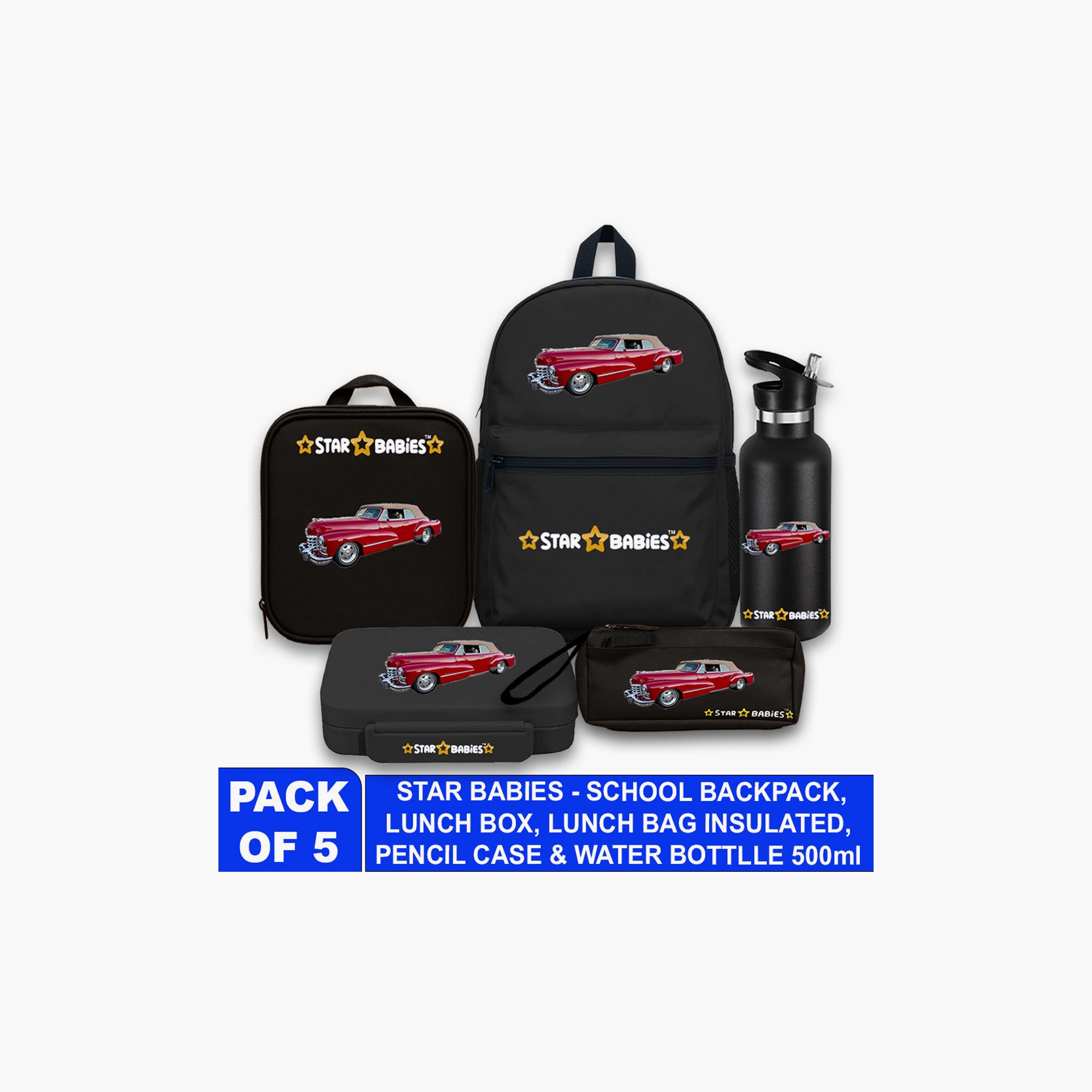 Star Babies 5-Piece Backpack Set - Retro Car - 16inch-school-bagsandbackpacks-sets-image-2