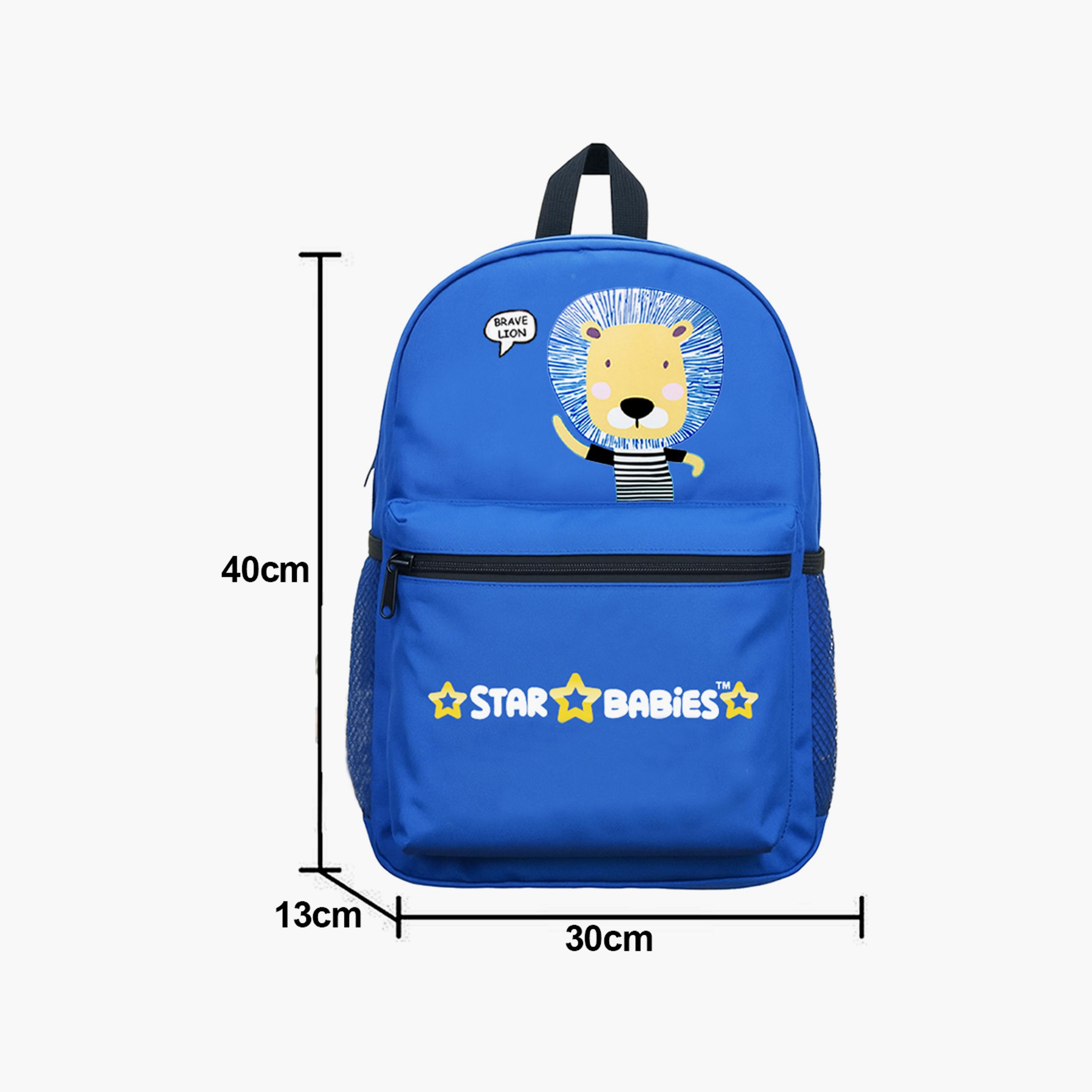 طقم حقيبة ظهر وصندوق غداء بطبعة أسد شجاع من ستار بيبيز - 16 بوصة-school-bagsandbackpacks-sets-image-3