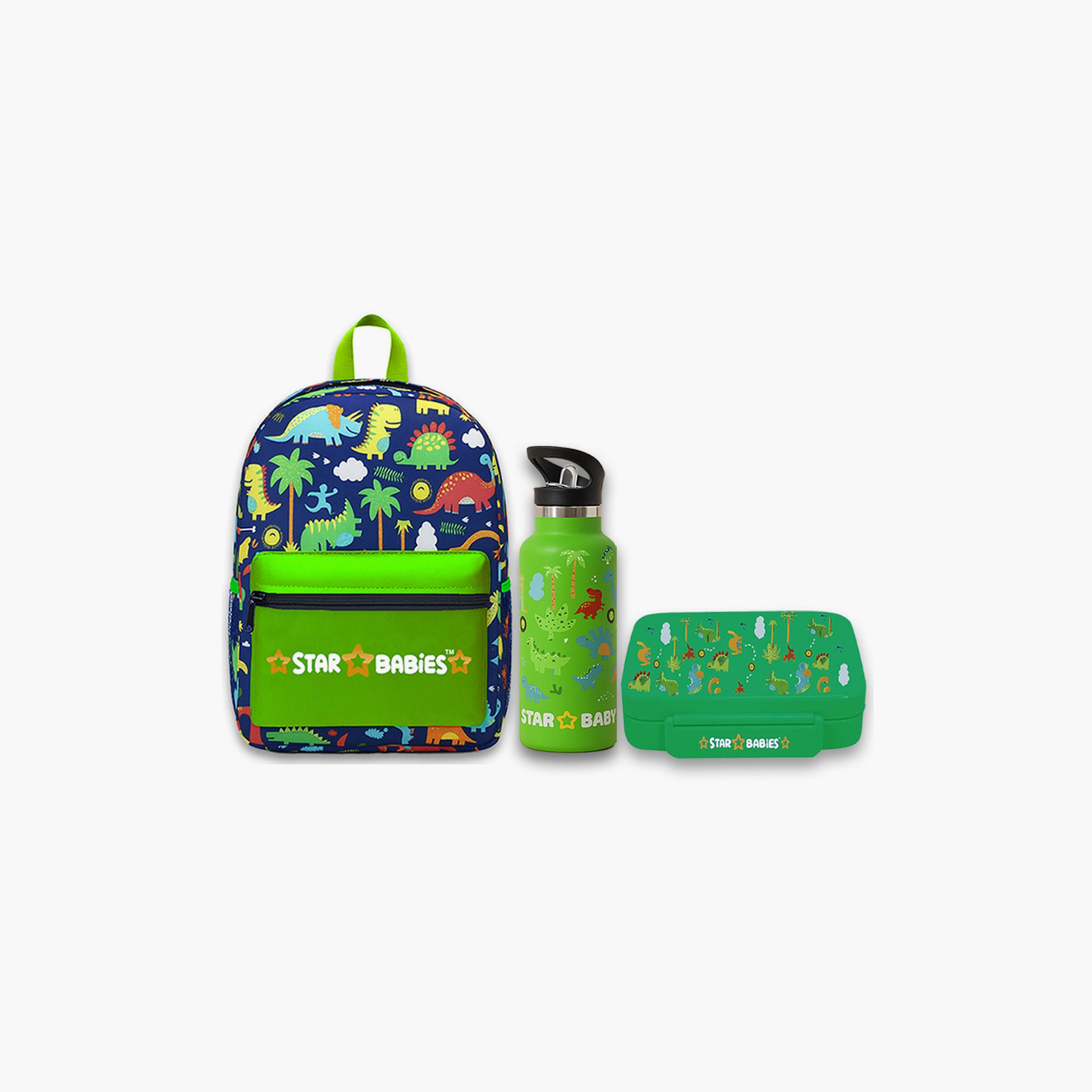 Star Babies Jungle Print Backpack with Water Bottle & Lunchbox Set - 16inch-school-bagsandbackpacks-sets-image-1