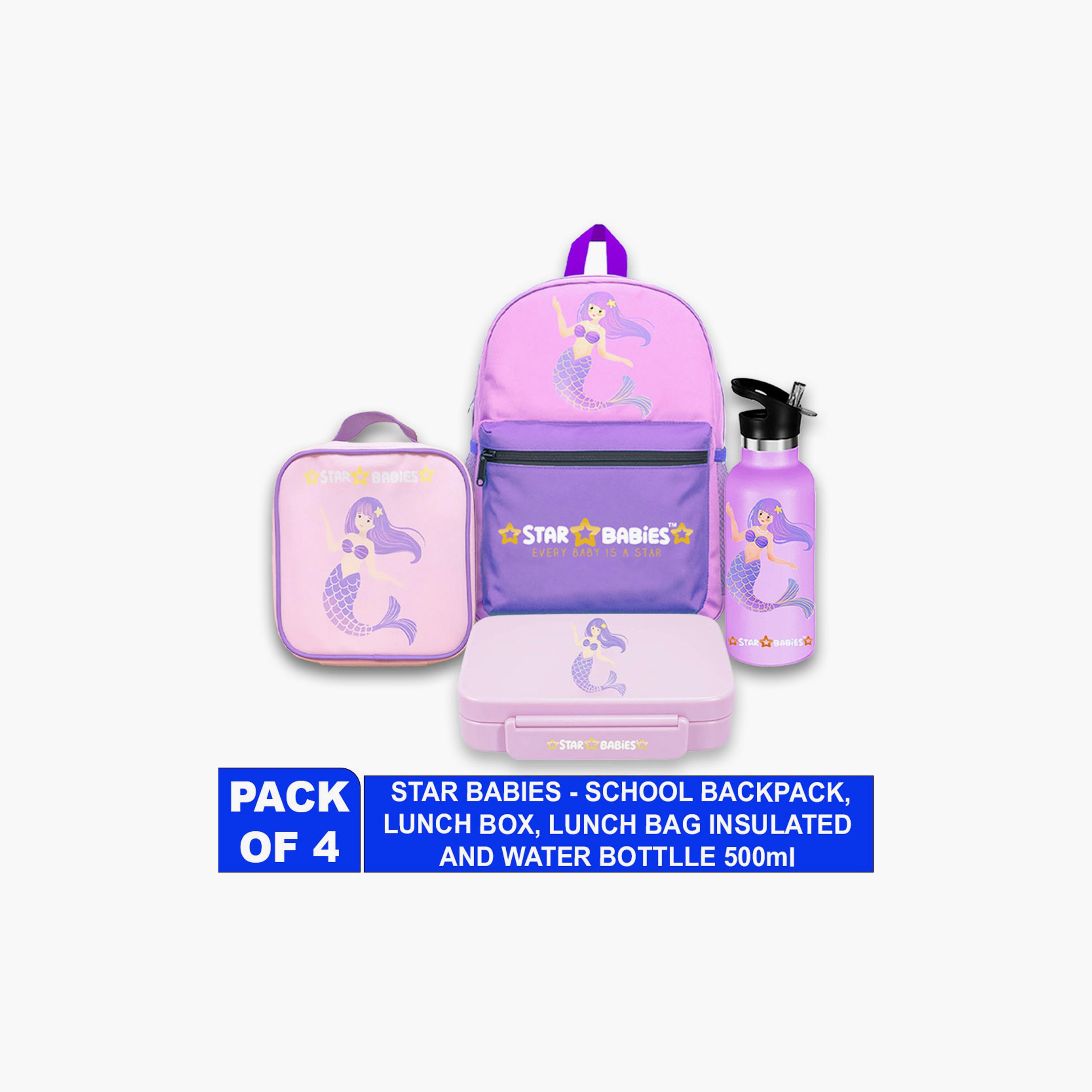 Star Babies 4-Piece Backpack Set - Little Mermaid - 16inch-school-bagsandbackpacks-sets-image-2