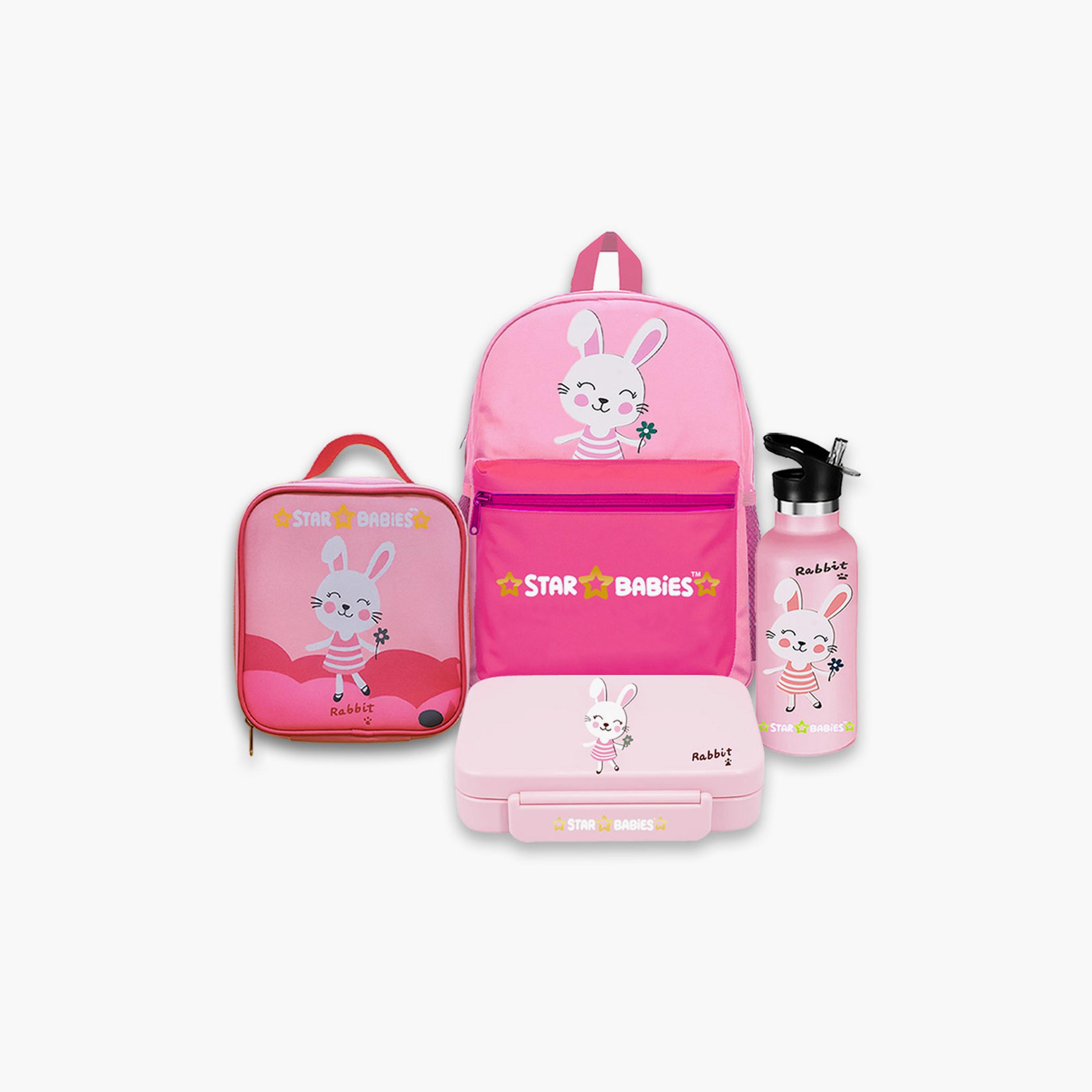 Star Babies 4-Piece Backpack Set - Cute Rabbit - 16inch-school-bagsandbackpacks-sets-image-1