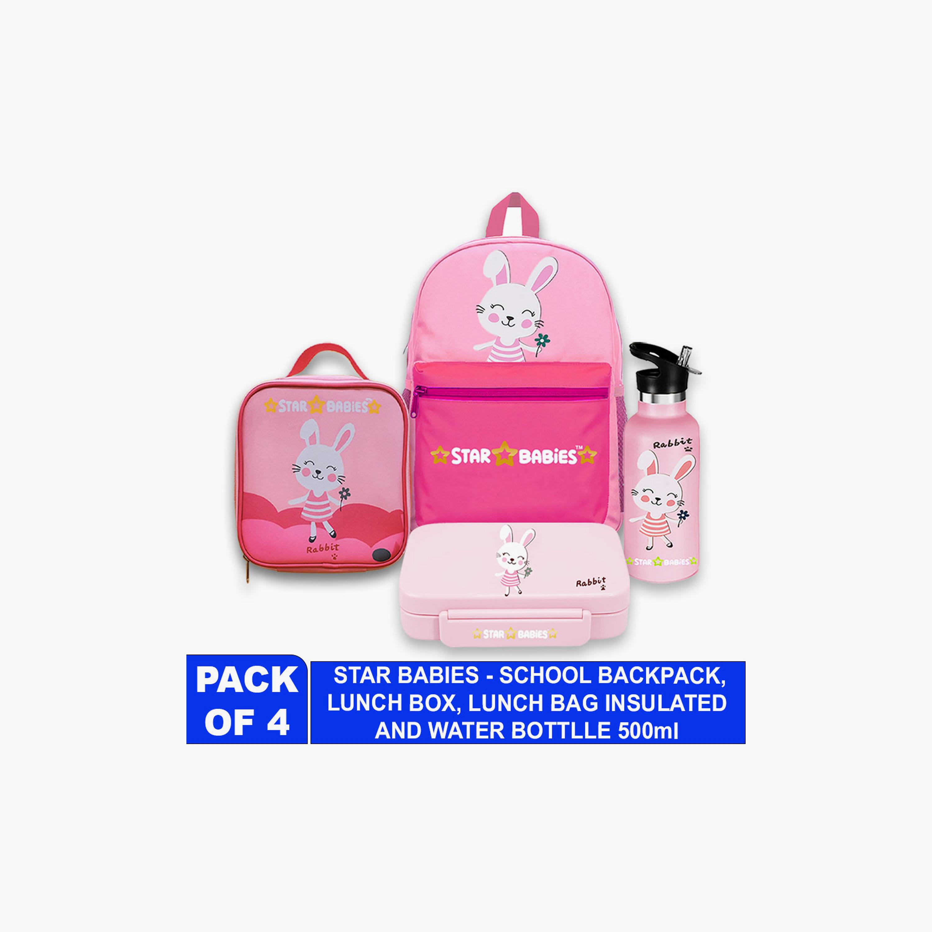 Star Babies 4-Piece Backpack Set - Cute Rabbit - 16inch-school-bagsandbackpacks-sets-image-2
