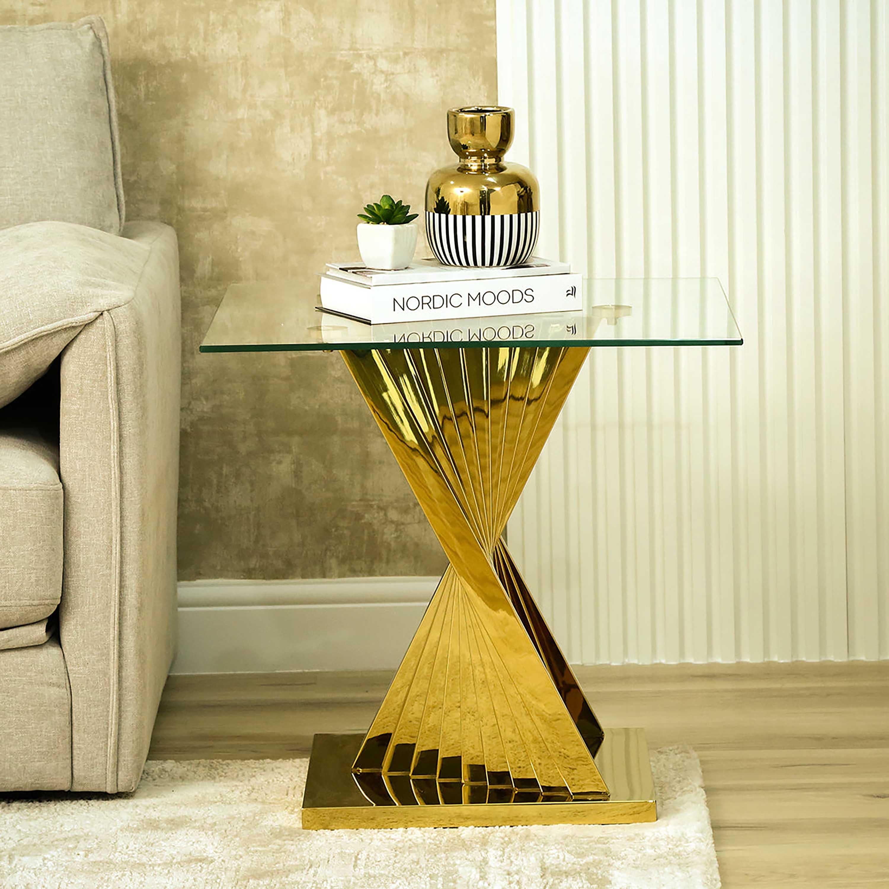 Sintra Glass Top Side Table