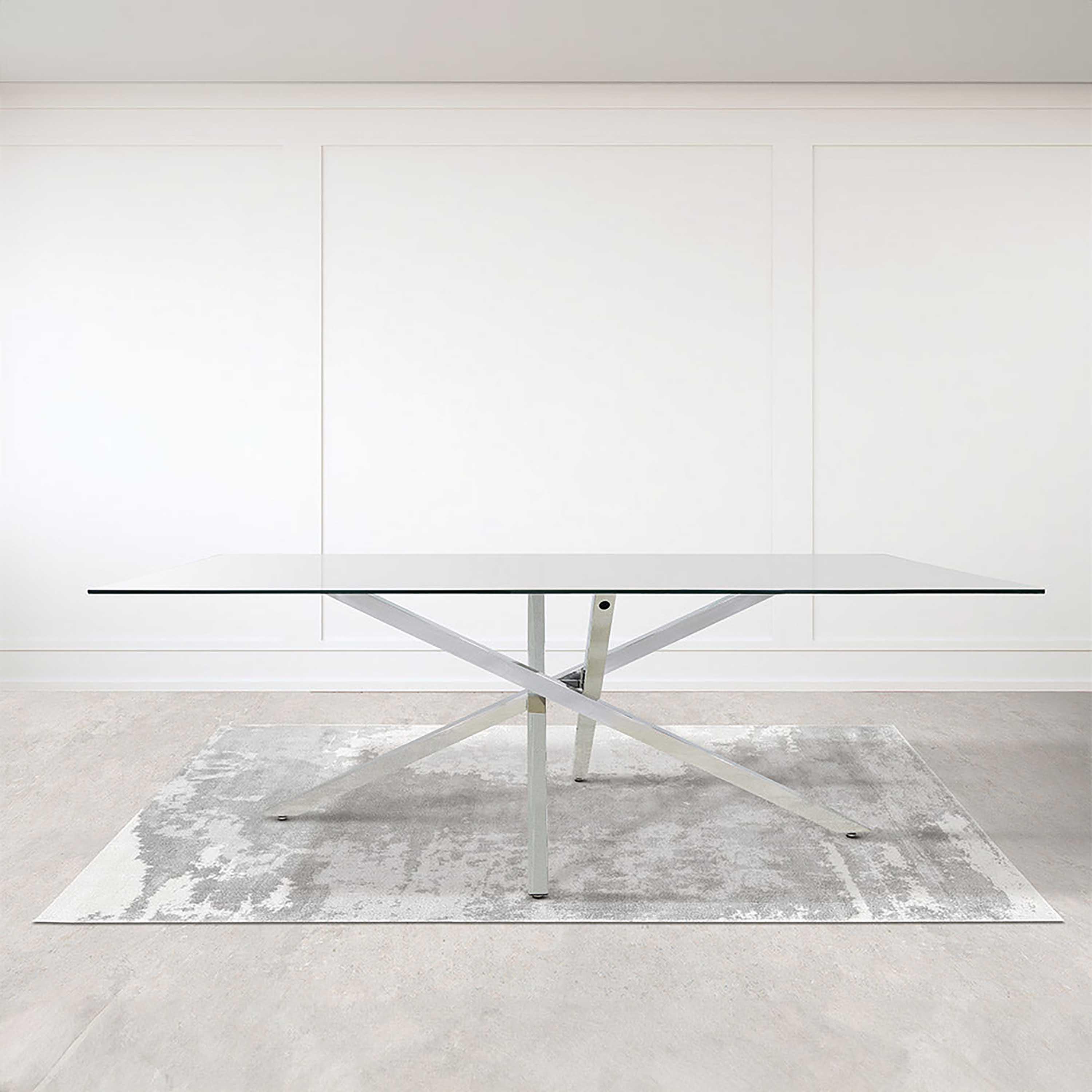 Davos 8-Seater Glass Top Extra Large Dining Table