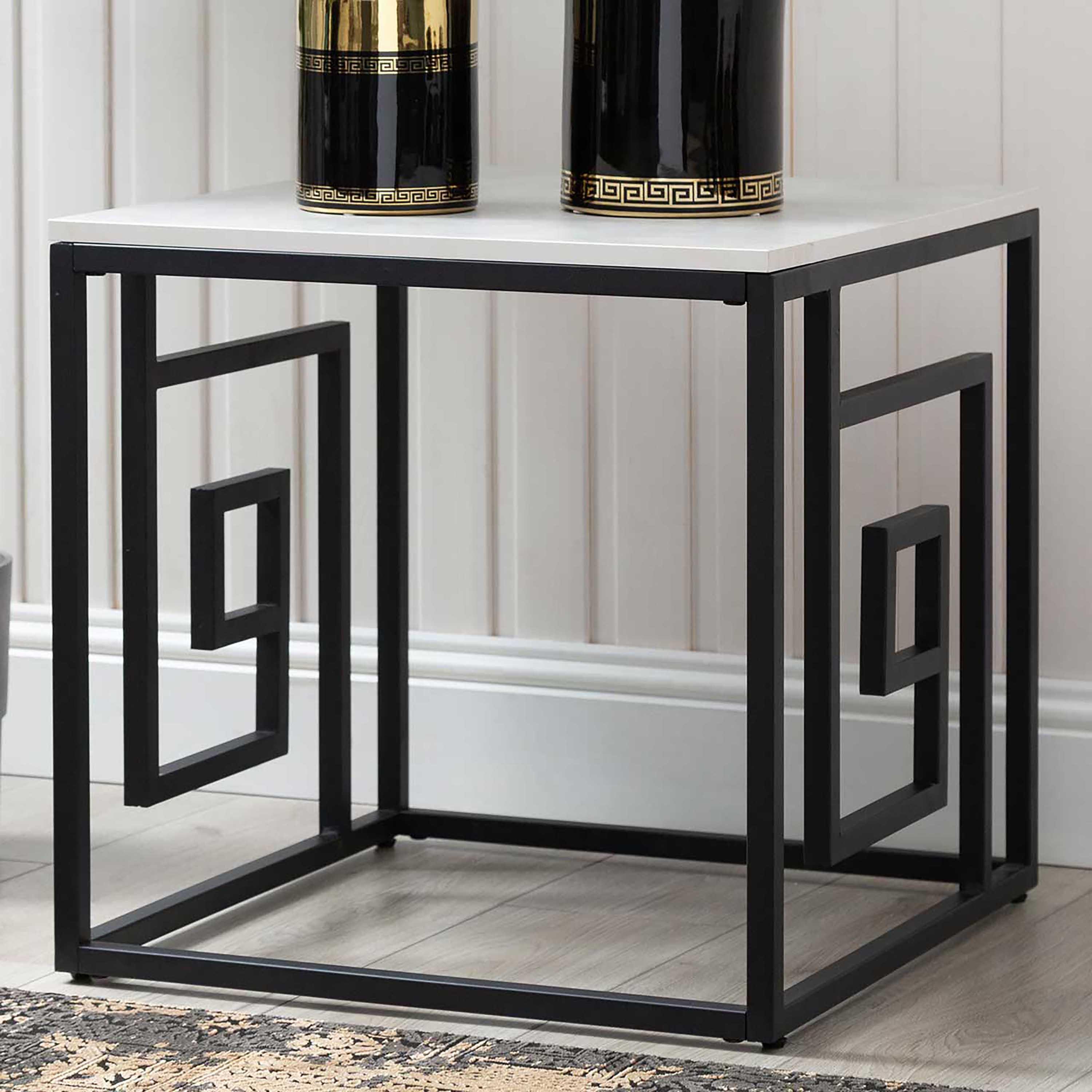 Brescia Wooden Top Side Table