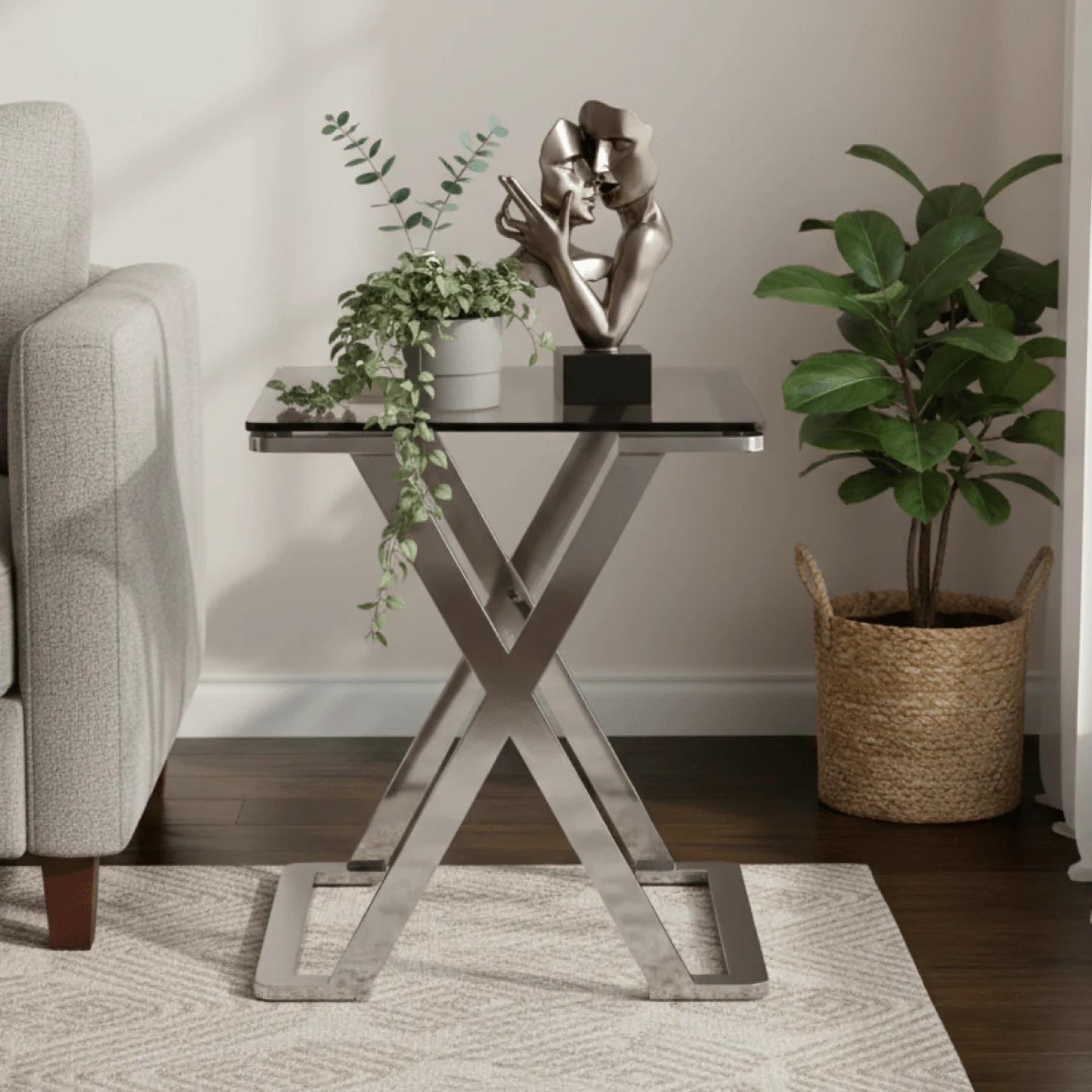 Nerano Glass Top Side Table