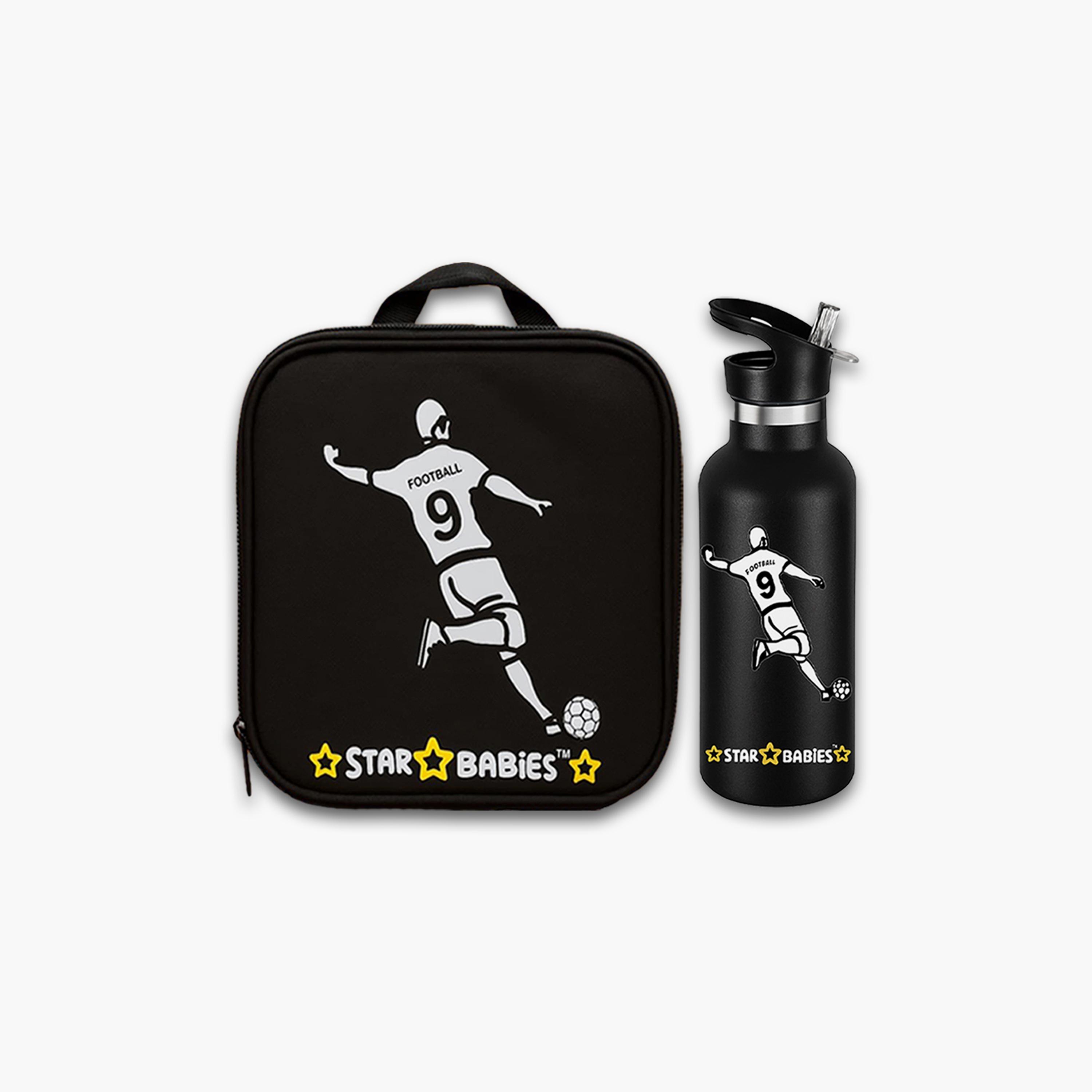 طقم حقيبة غداء وزجاجة مياه بطبعة كرة قدم من ستار بيبيز - 9 بوصات-school-lunchessentials-sets-image-8