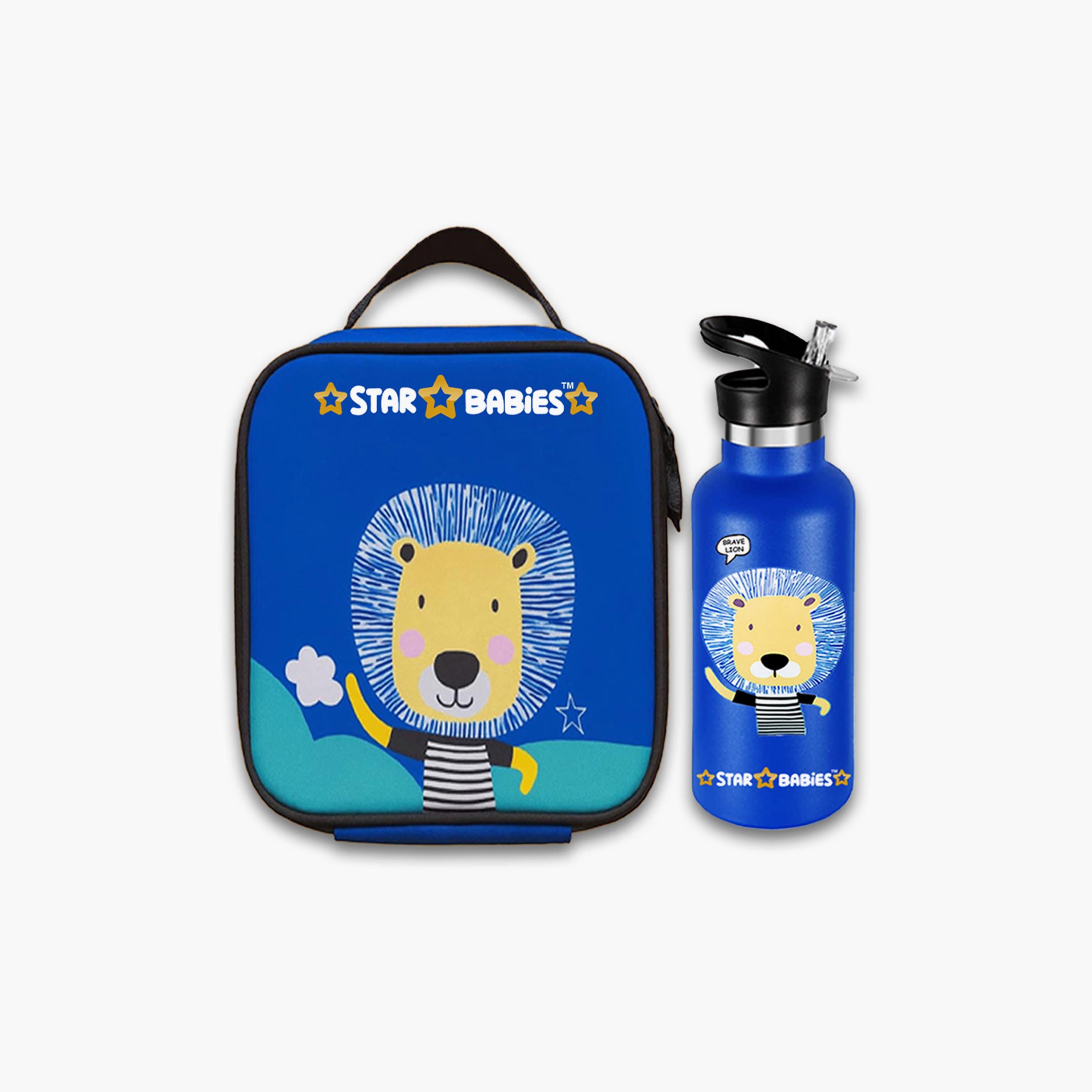 طقم حقيبة غداء وزجاجة مياه بطبعة أسد شجاع من ستار بيبيز - 9 بوصات-school-lunchessentials-lunchbags-image-8