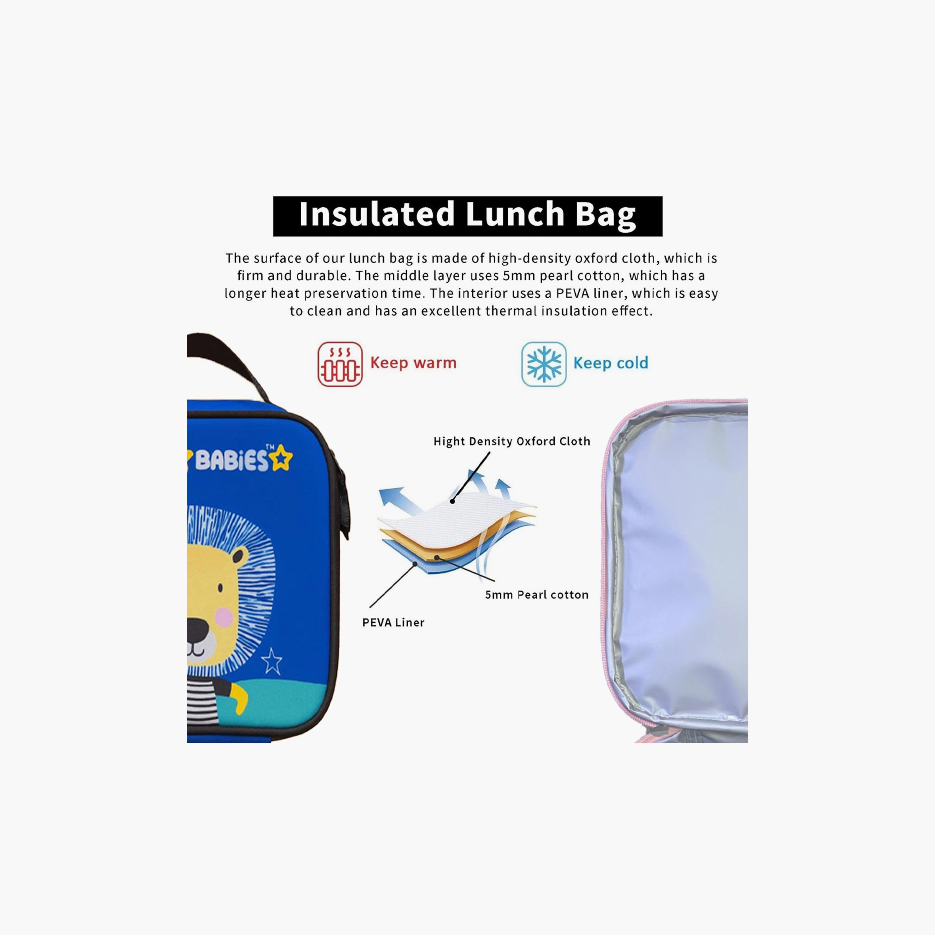 طقم حقيبة غداء وزجاجة مياه بطبعة أسد شجاع من ستار بيبيز - 9 بوصات-school-lunchessentials-lunchbags-image-5