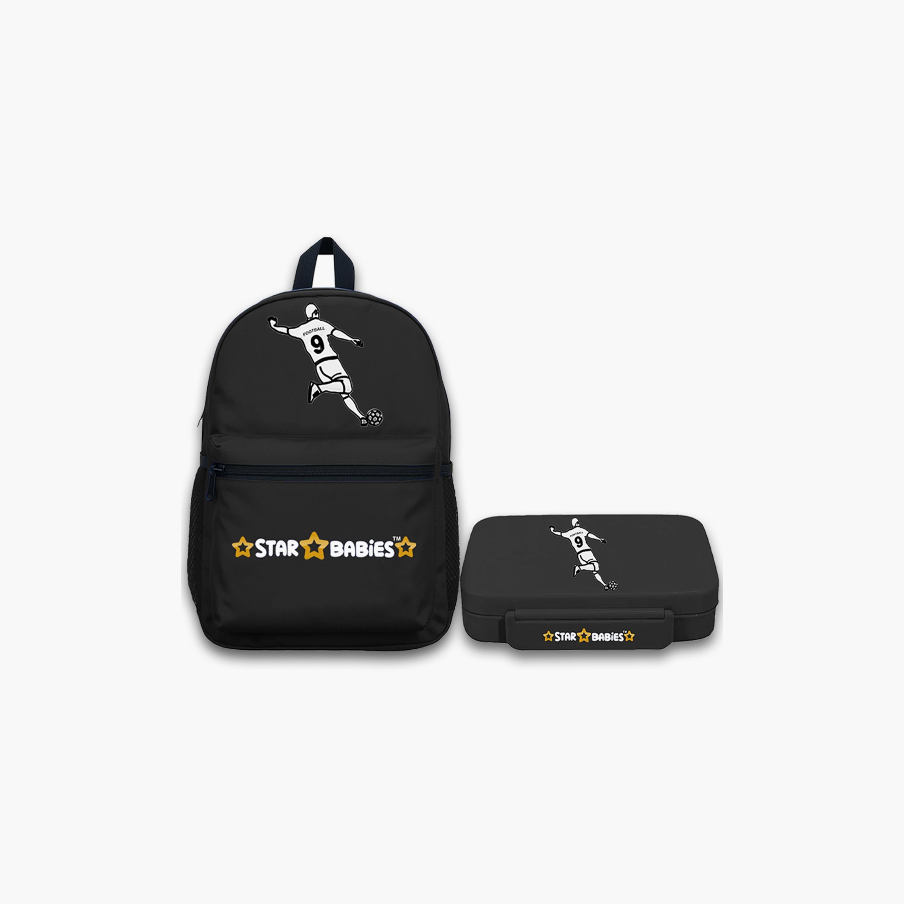 Star Babies Football Print Backpack & Lunchbox Set - 16inch-school-bagsandbackpacks-sets-image-1