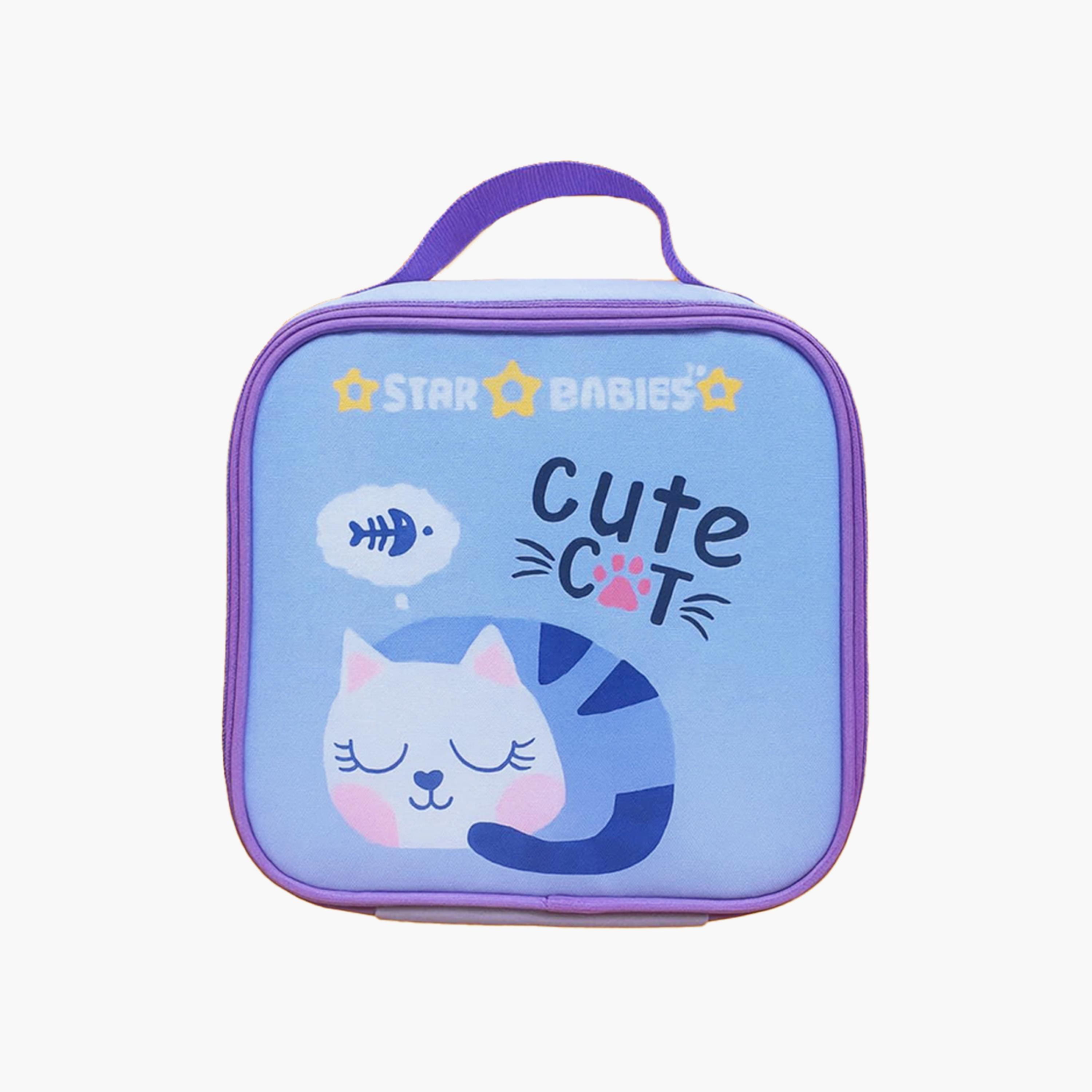 Star Babies Cute Cat Print Lunch Bag-school-lunchessentials-lunchbags-image-1