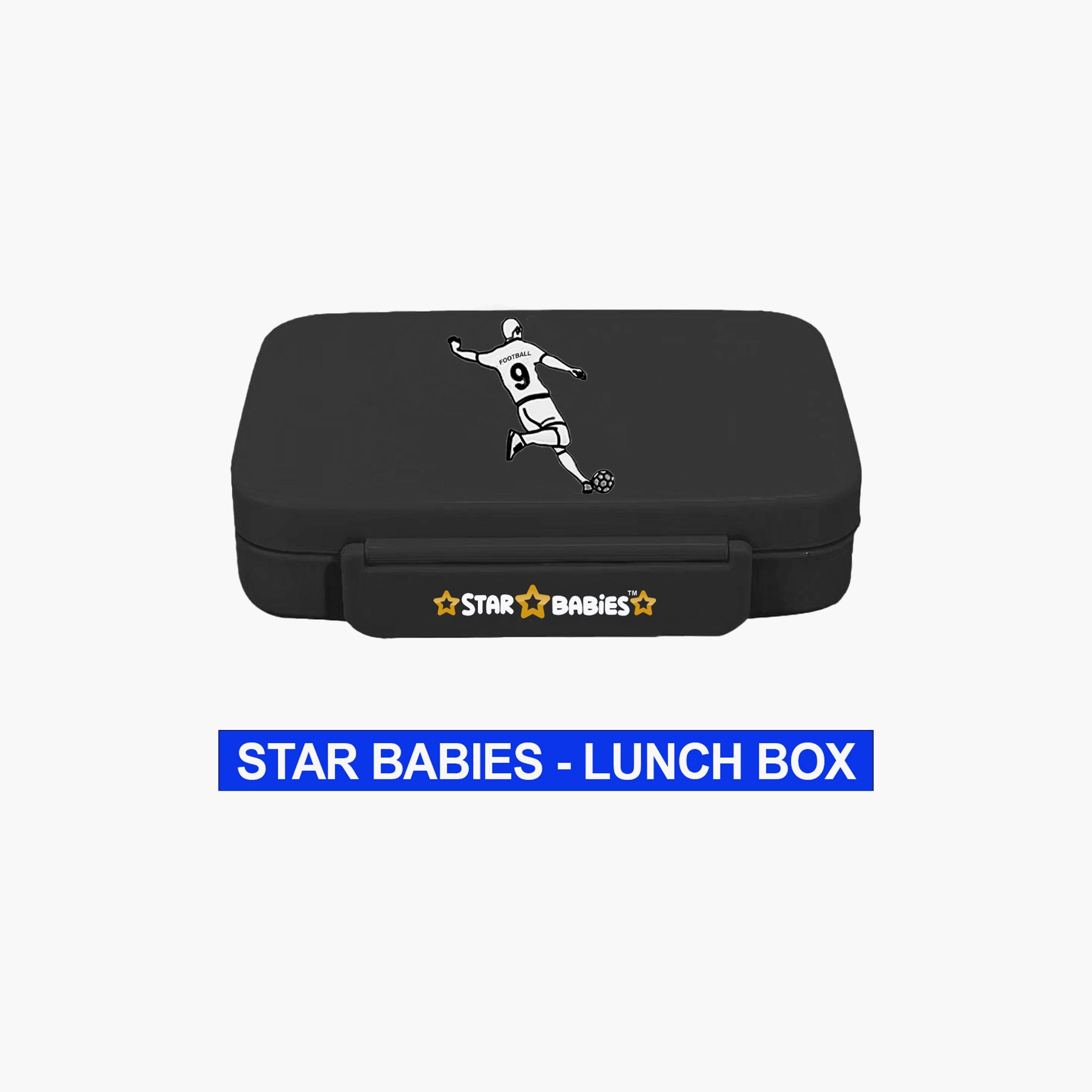صندوق غداء بطبعة صورة كرة قدم مع ملعقة وشوكة من ستار بيبيز - 998 مل-school-lunchessentials-lunchboxes-image-2