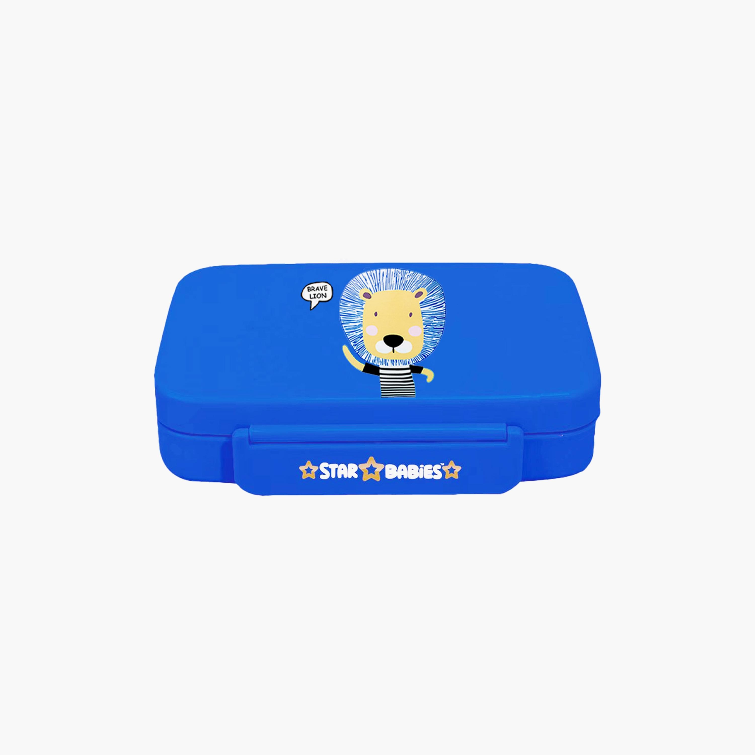 Star Babies Brave Lion Print Lunch Box with Spork - 998ml-school-lunchessentials-lunchboxes-image-1