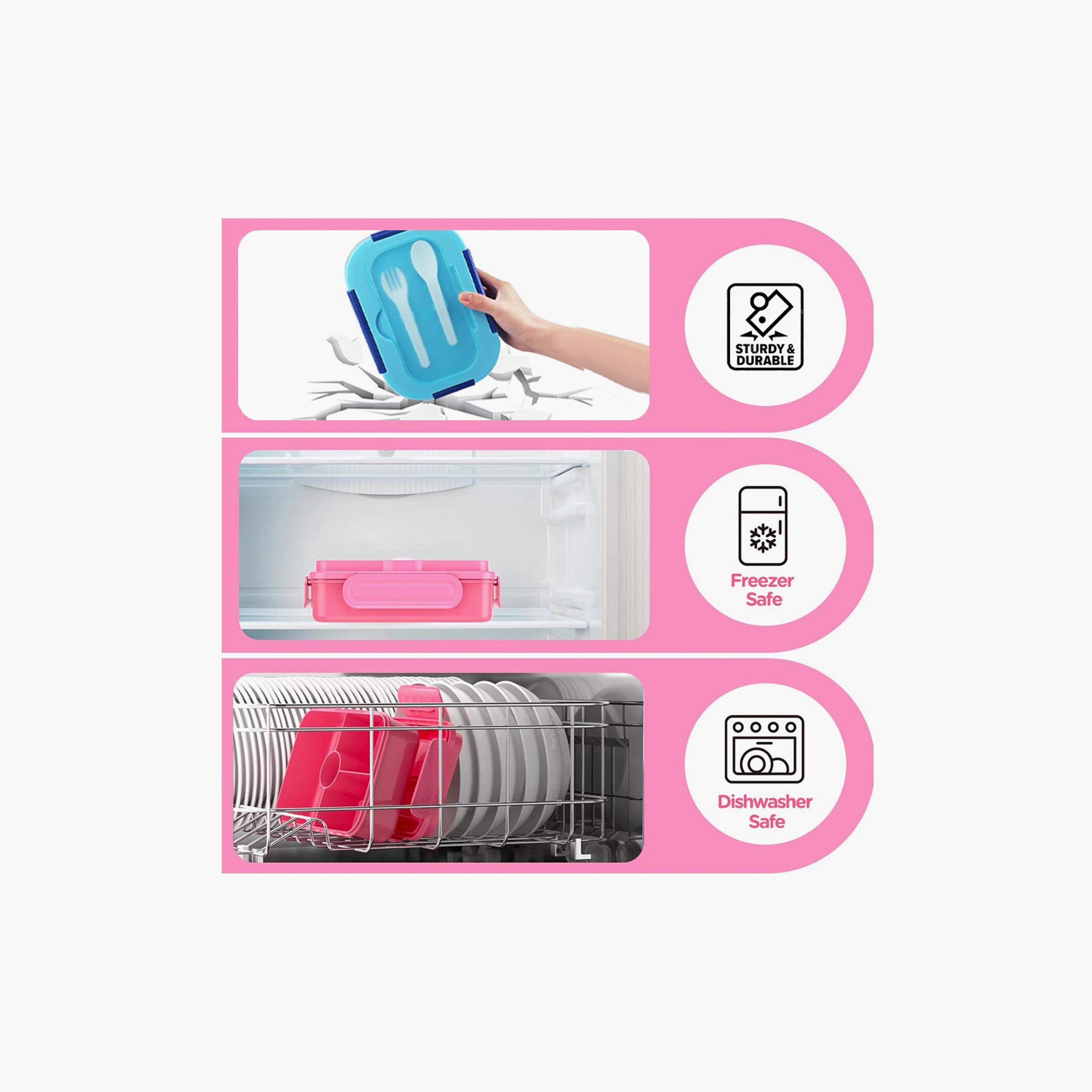 Star Babies Cute Rabbit Print Lunch Box with Spork - 998ml-school-lunchessentials-lunchboxes-image-5