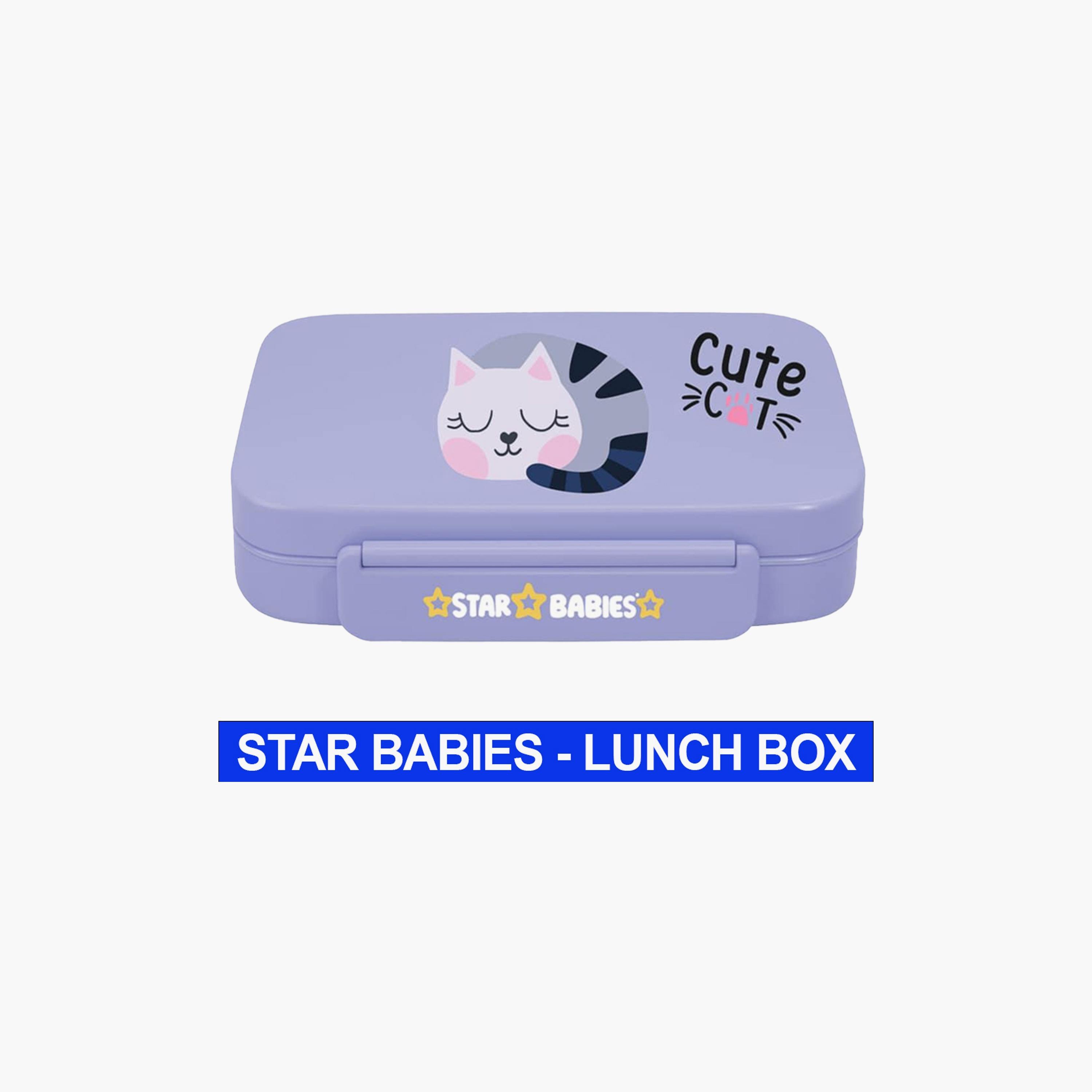 Star Babies Cute Cat Print Lunch Box with Spork - 998ml-school-lunchessentials-lunchboxes-image-2