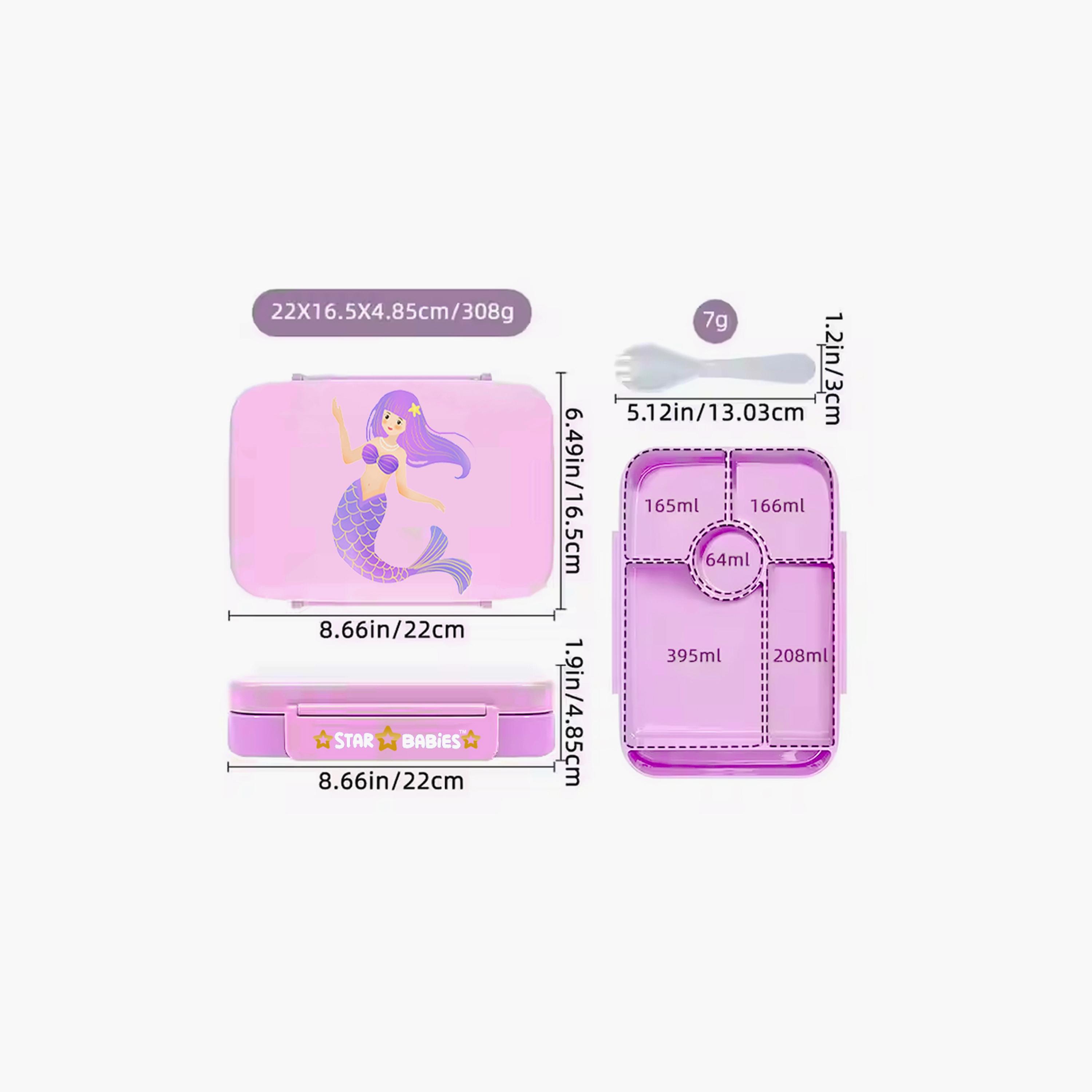 Star Babies Little Mermaid Print Lunch Box with Spork - 998ml-school-lunchessentials-lunchboxes-image-3