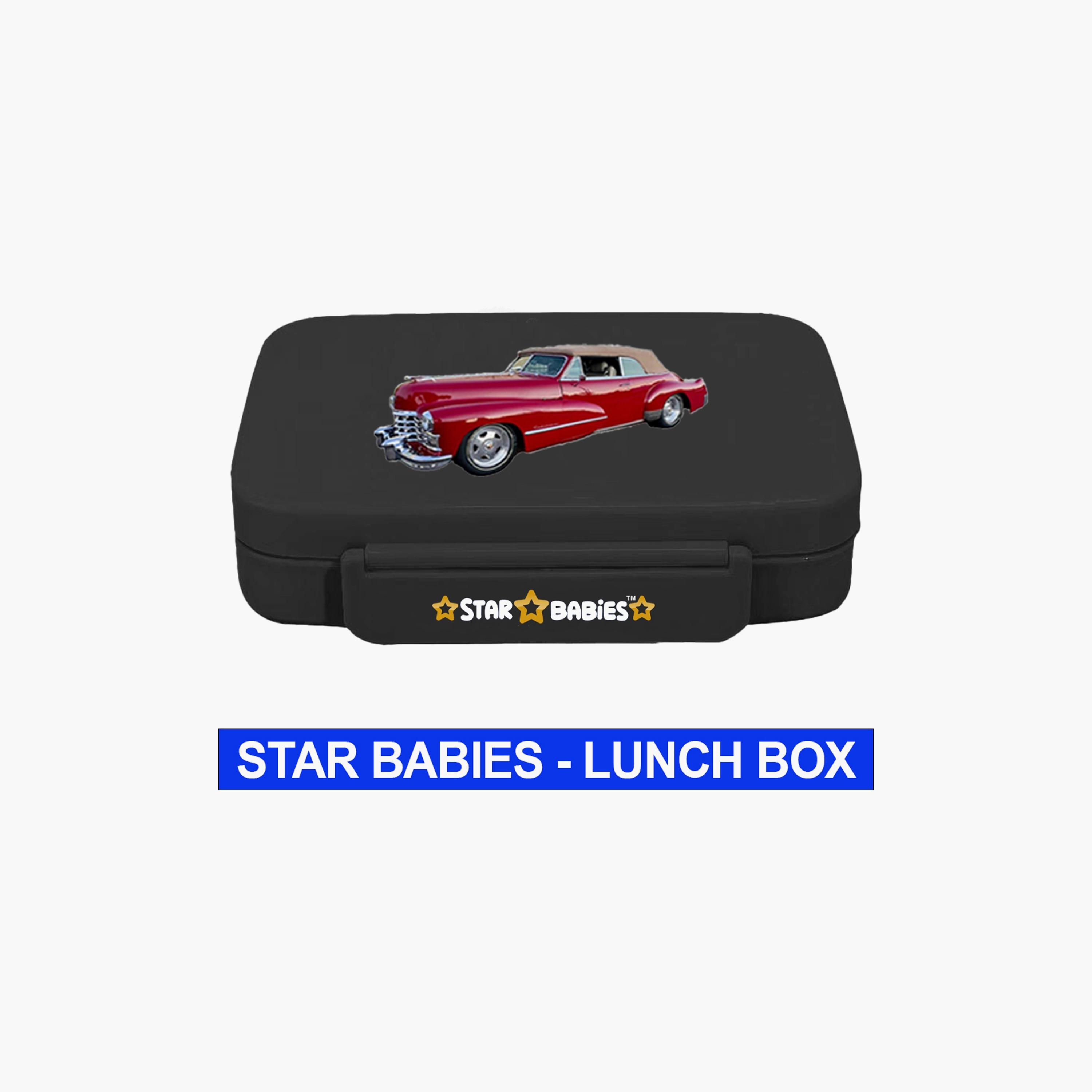 صندوق غداء بطبعة سيارة ريترو مع ملعقة وشوكة من ستار بيبيز - 998 مل-school-lunchessentials-lunchboxes-image-2