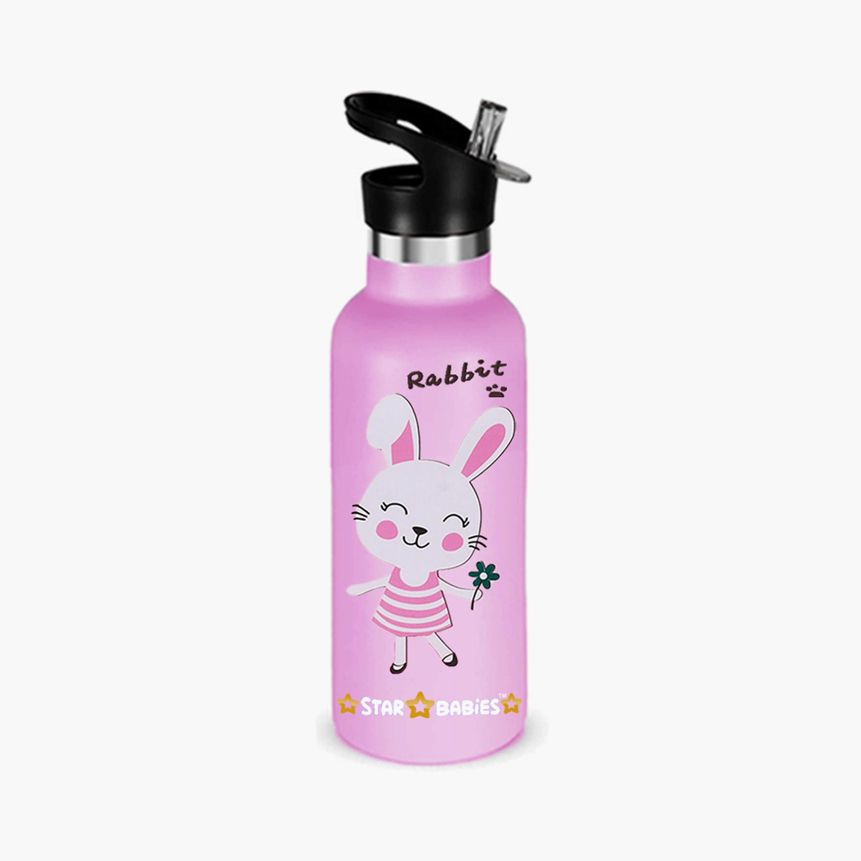 Star Babies Cute Rabbit Print Water Bottle - 500ml-school-waterbottles-image-1