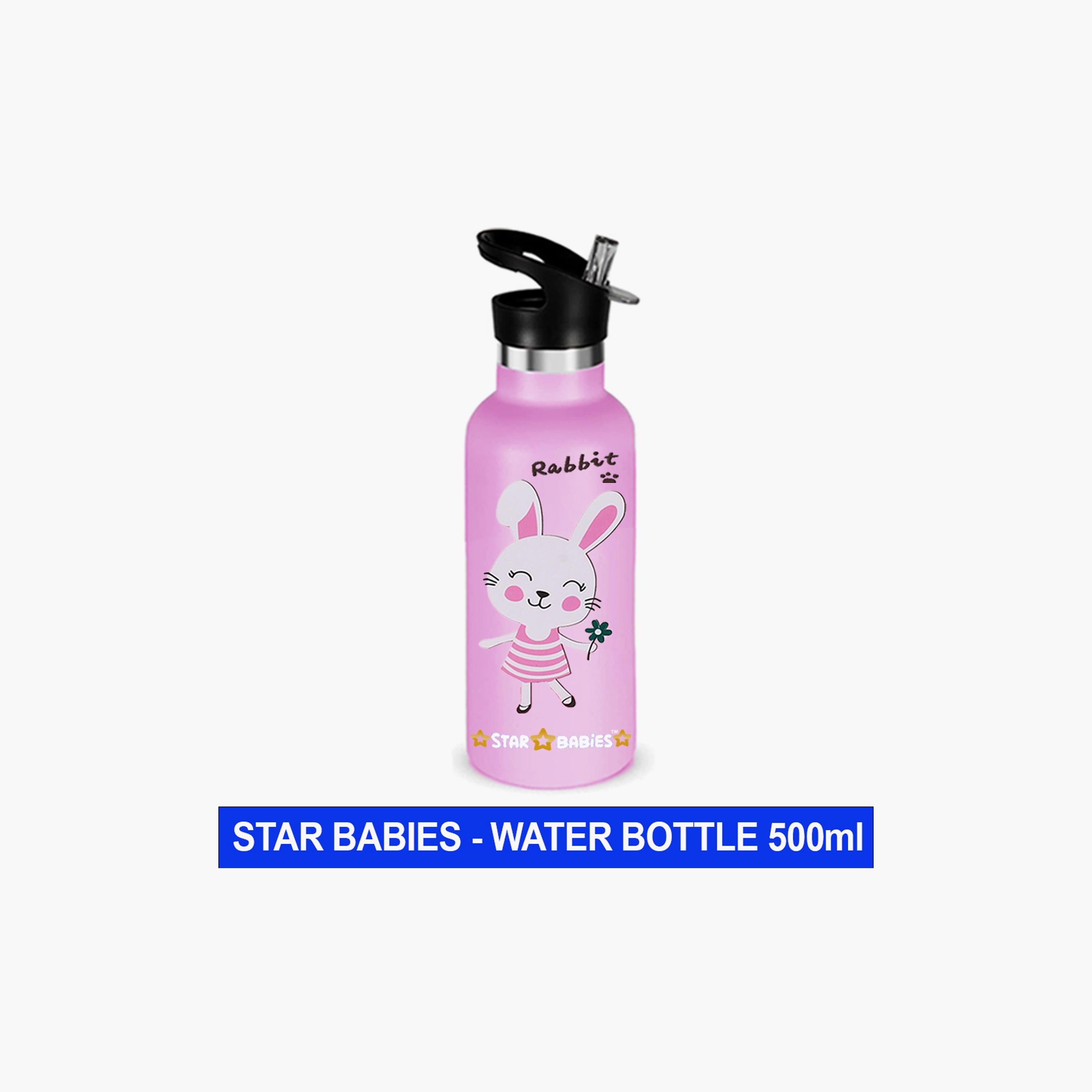 Star Babies Cute Rabbit Print Water Bottle - 500ml-school-waterbottles-image-2