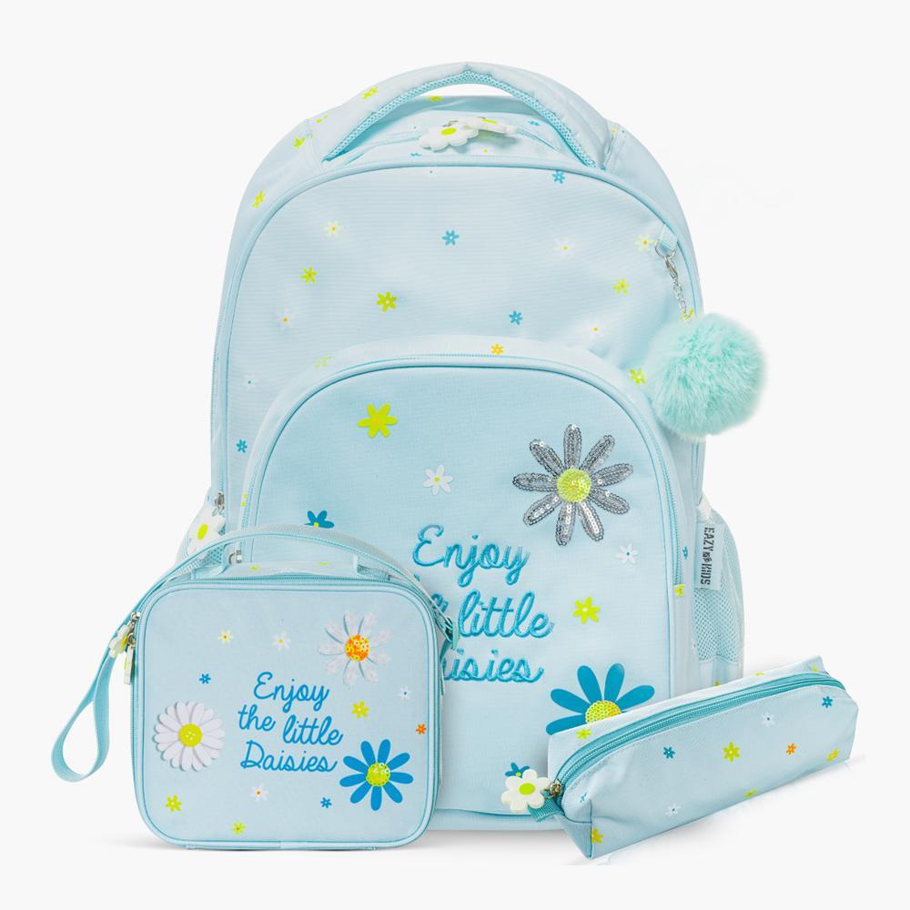Eazy Kids Little Daisy 17-inch Backpack with Lunch Bag and Pencil Pouch - 30x19x43 cm