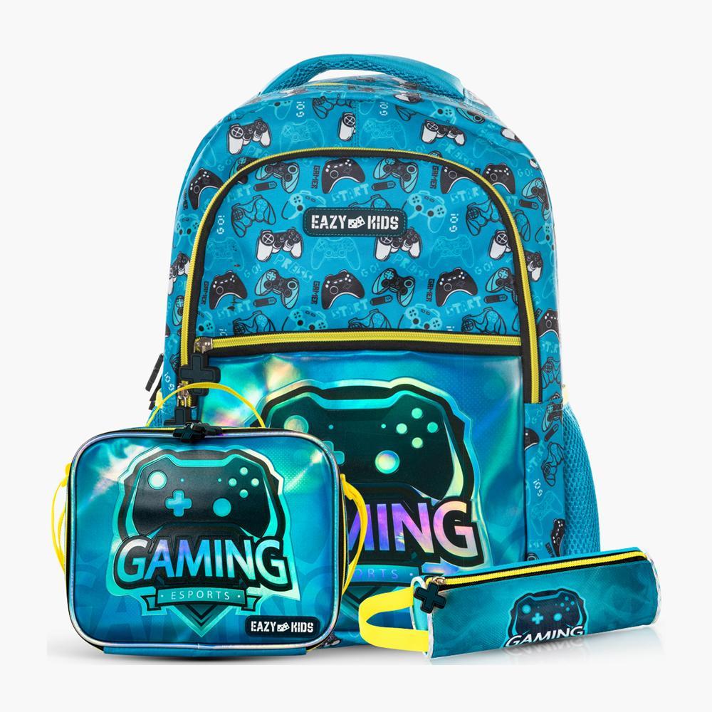 Eazy Kids 16-inch 3-Piece Backpack with Lunch Bag and Pencil Case - 30x14x40 cm