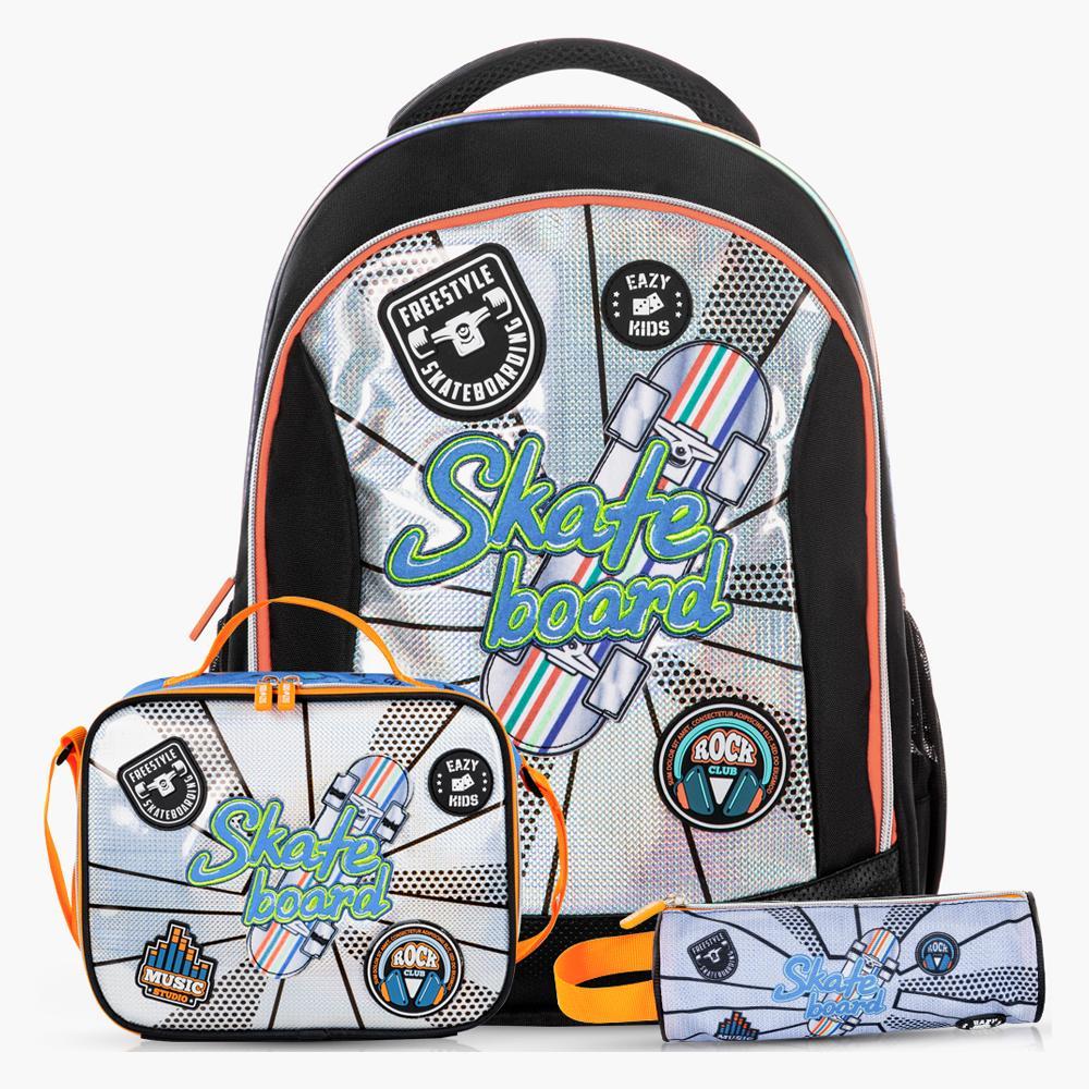 Eazy Kids 17-inch 3-Piece Backpack with Lunch Bag and Pencil Case - 30x16x42 cm