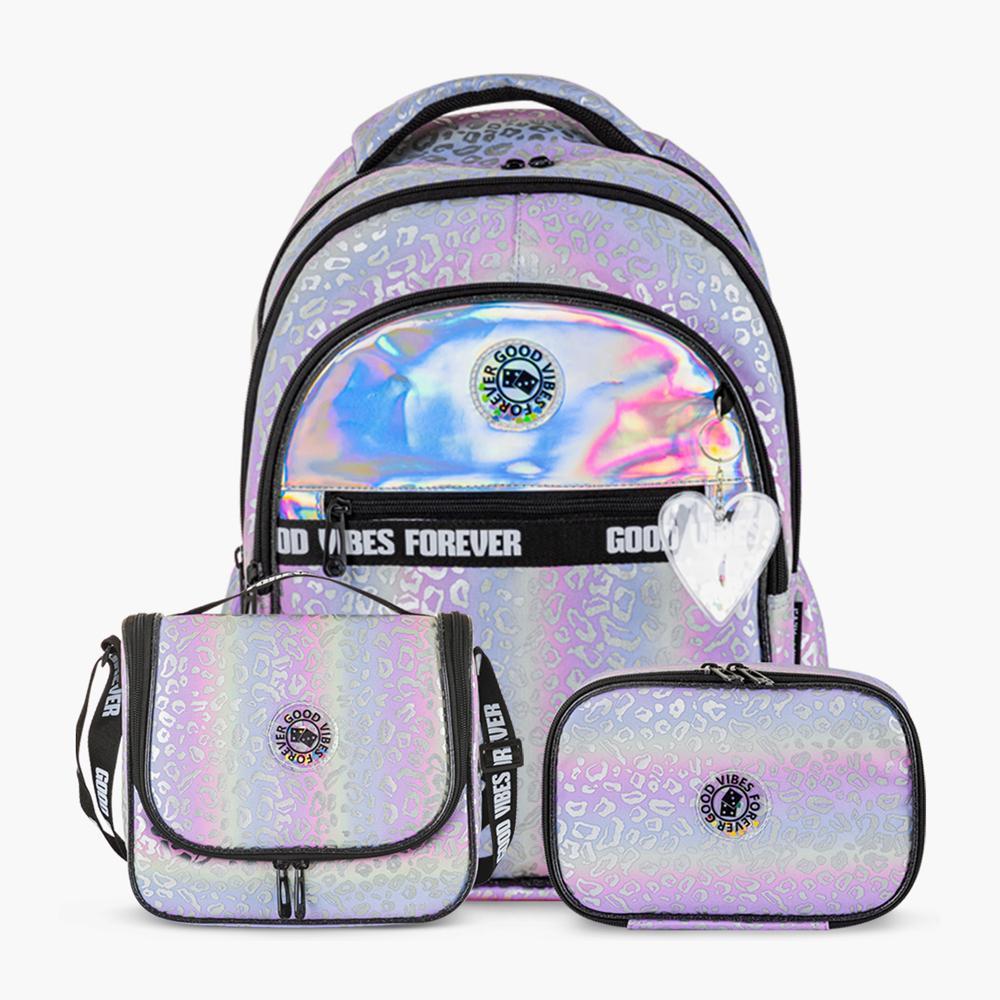 Eazy Kids 17 inch Printed School Bag with Lunch Bag and Pencil Case