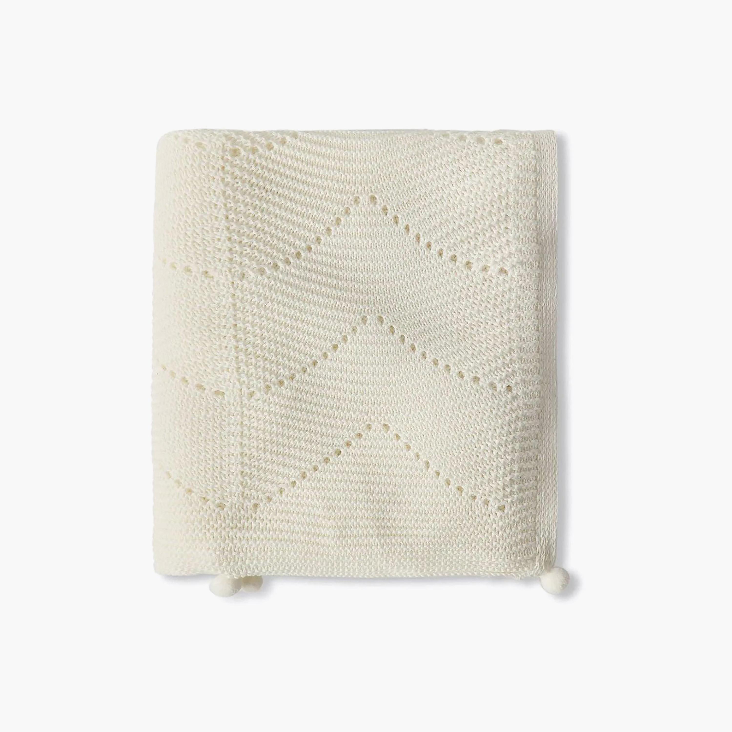 Nini Baby Organic Cotton Knitted Blanket - White-baby-nursery-blanketsandswaddles-blanketsandquilts-image-1