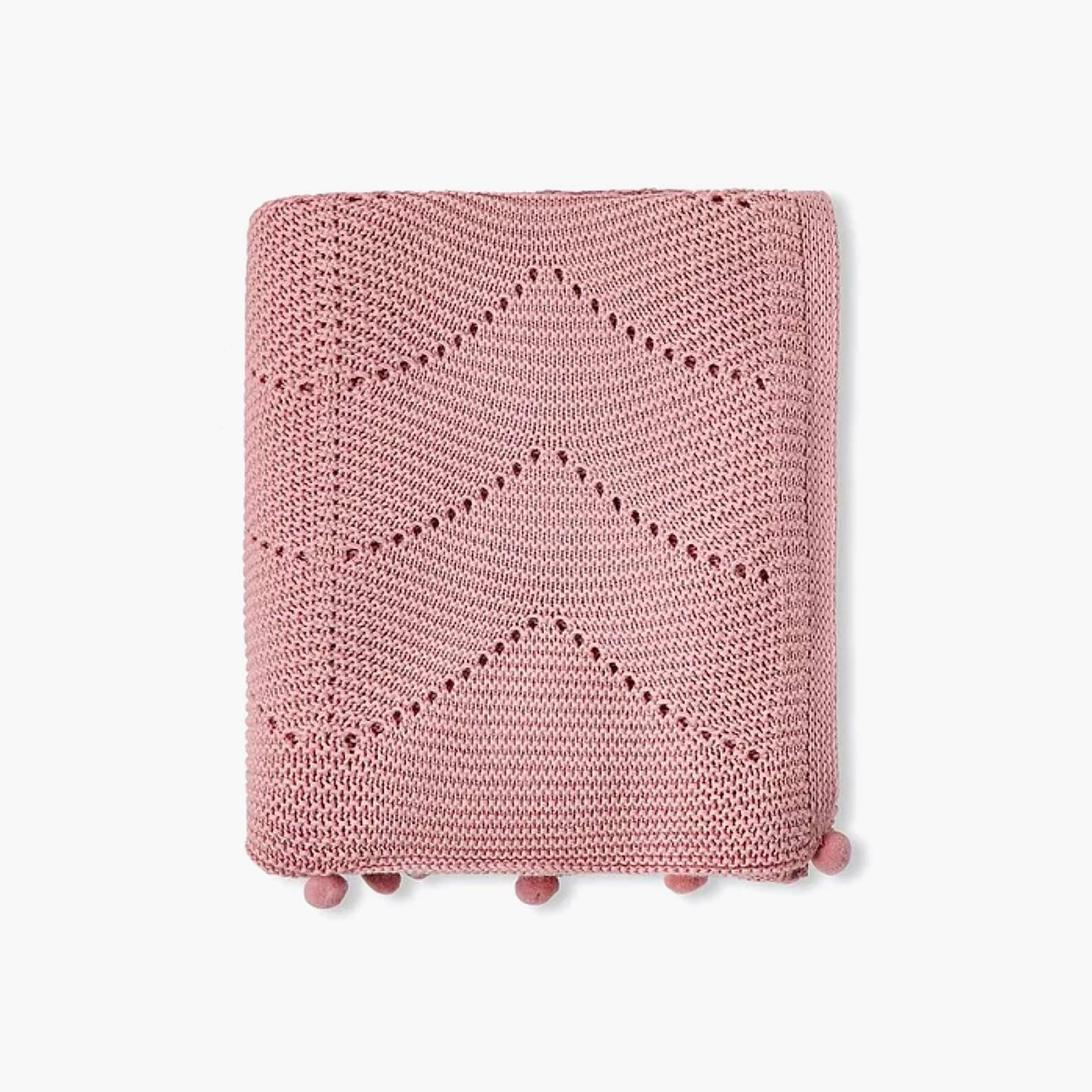 Nini Baby Organic Cotton Knitted Blanket - Blush Rose-baby-nursery-blanketsandswaddles-blanketsandquilts-image-1