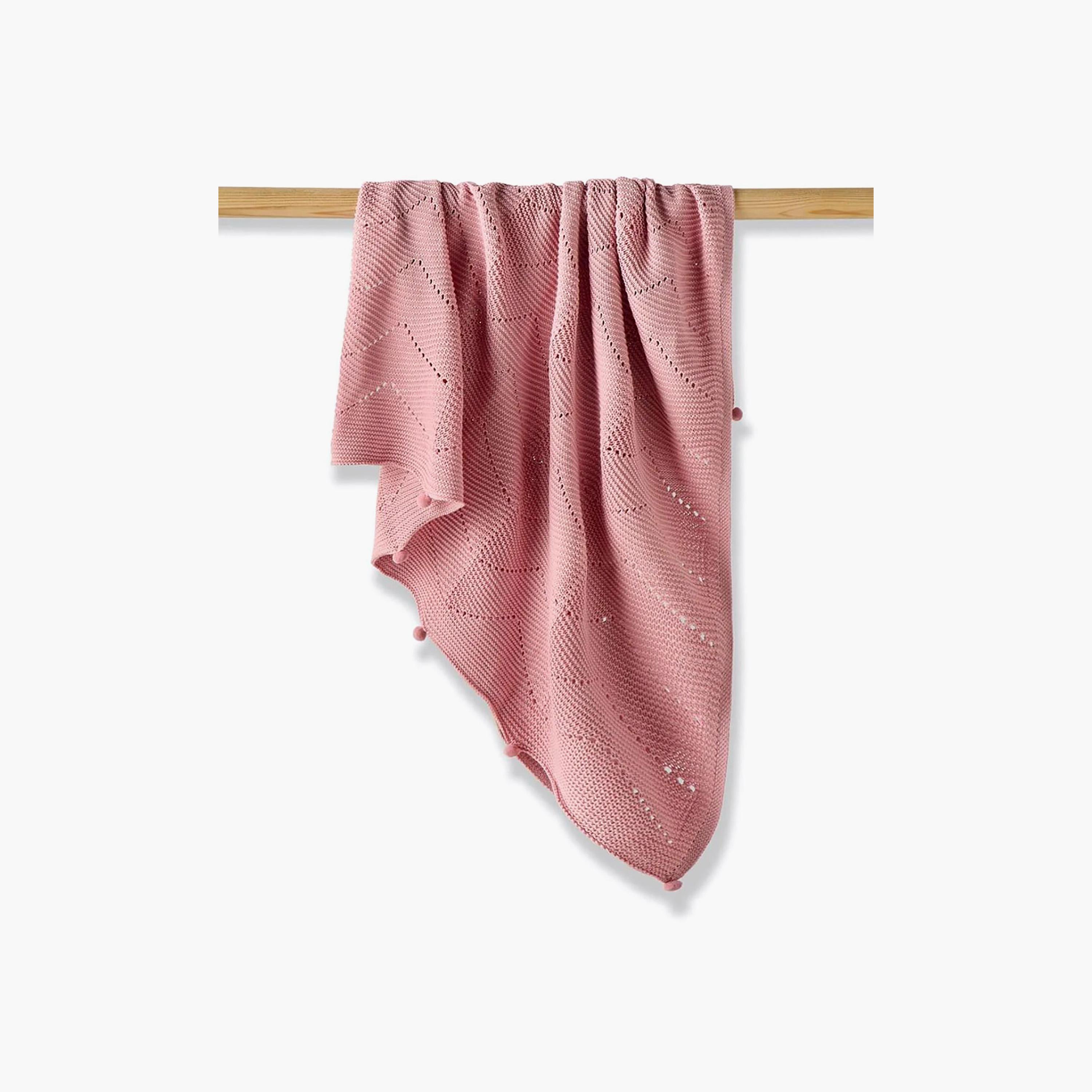 Nini Baby Organic Cotton Knitted Blanket - Blush Rose-baby-nursery-blanketsandswaddles-blanketsandquilts-image-2