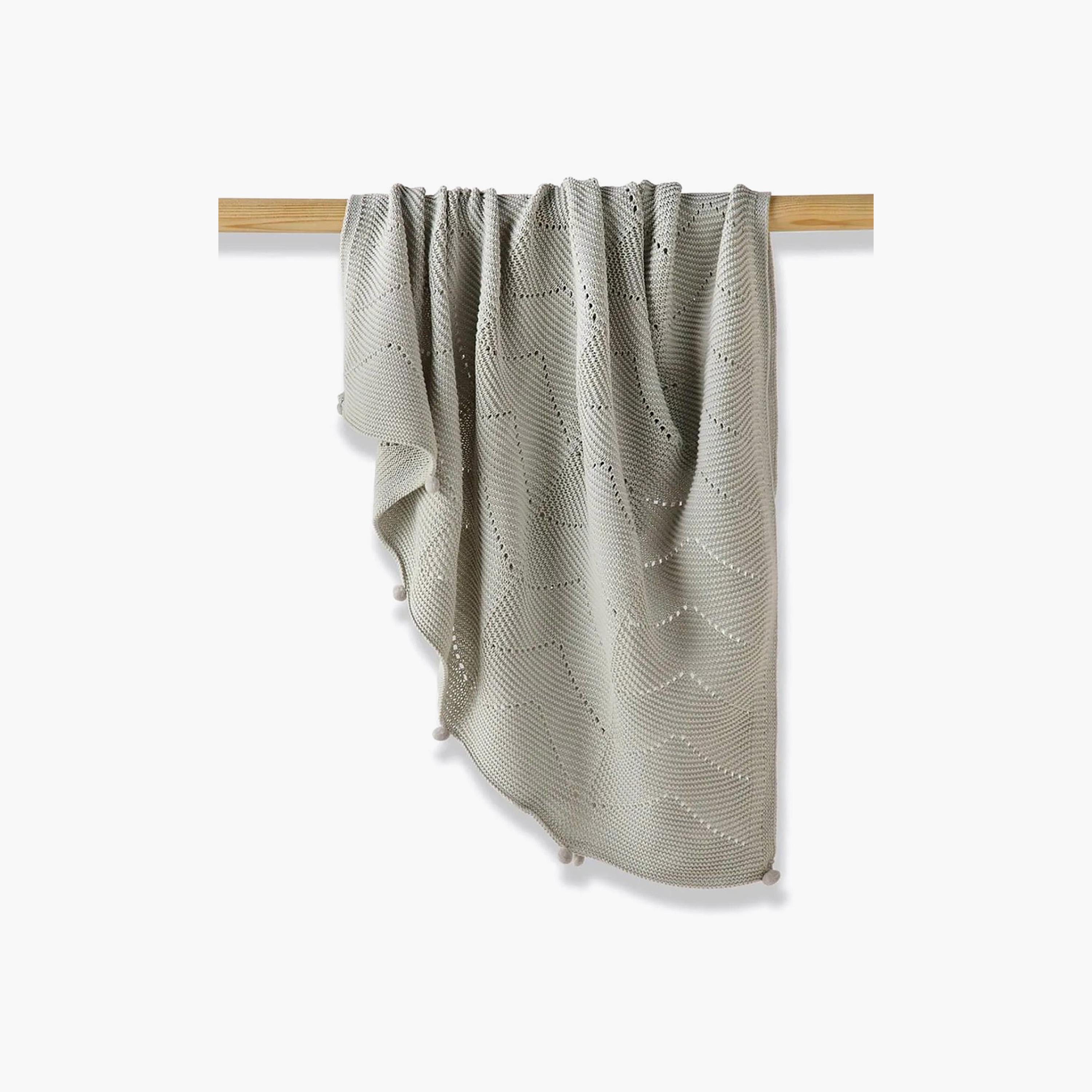 Nini Baby Organic Cotton Knitted Blanket - Oyster Grey-baby-nursery-blanketsandswaddles-blanketsandquilts-image-2