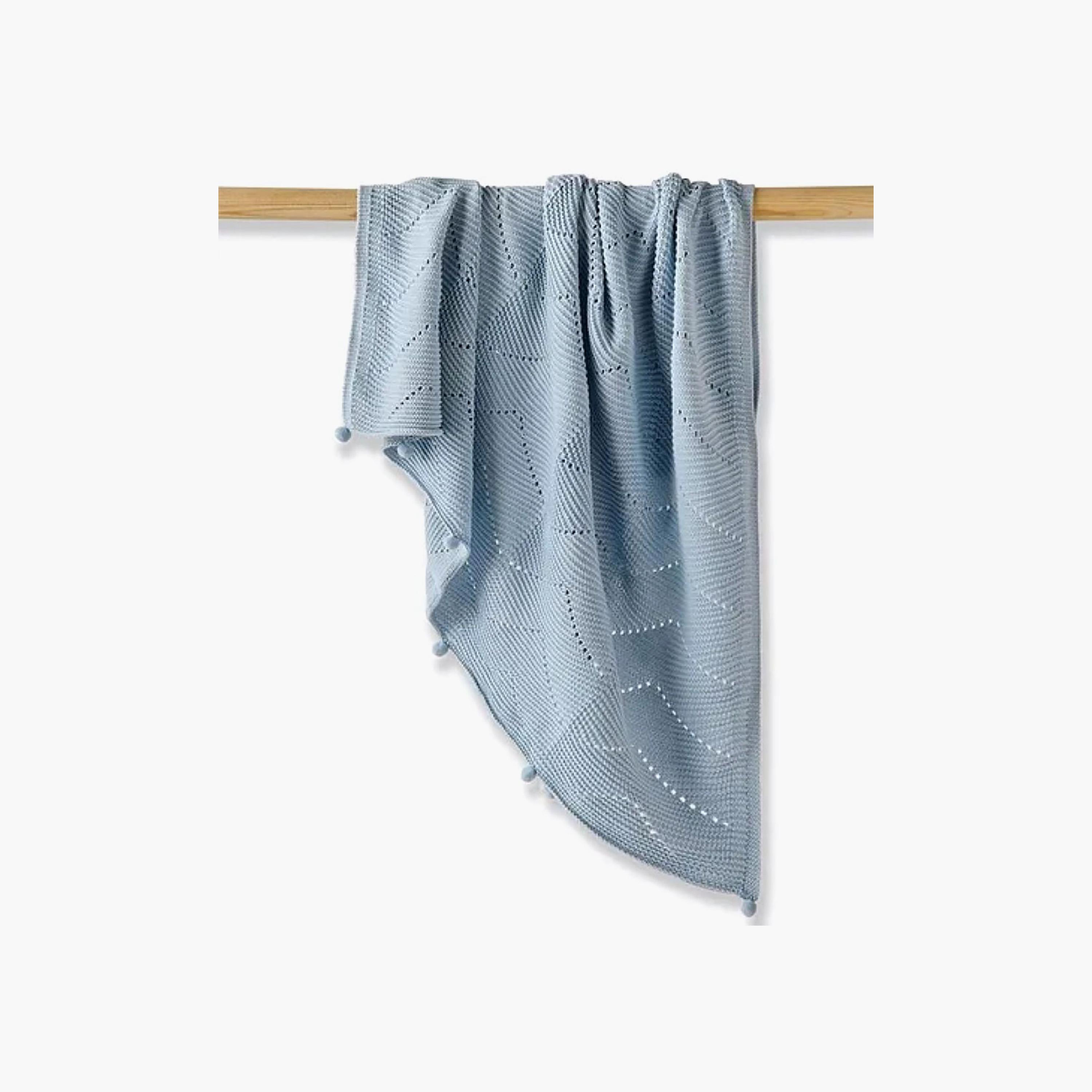 بطانية محبوكة من القطن العضوي أزرق بالاد من نيني بيبي-baby-nursery-blanketsandswaddles-blanketsandquilts-image-2