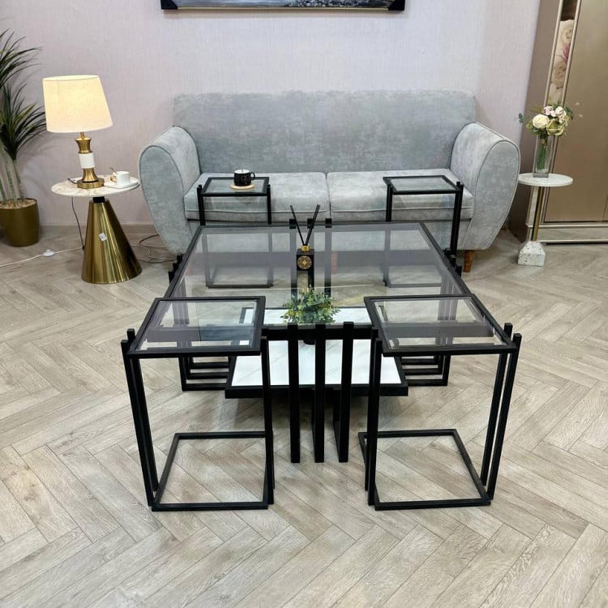 Square 5-Piece Coffee Table and Side Table Set-furniture-livingroom-coffeetables-image-1