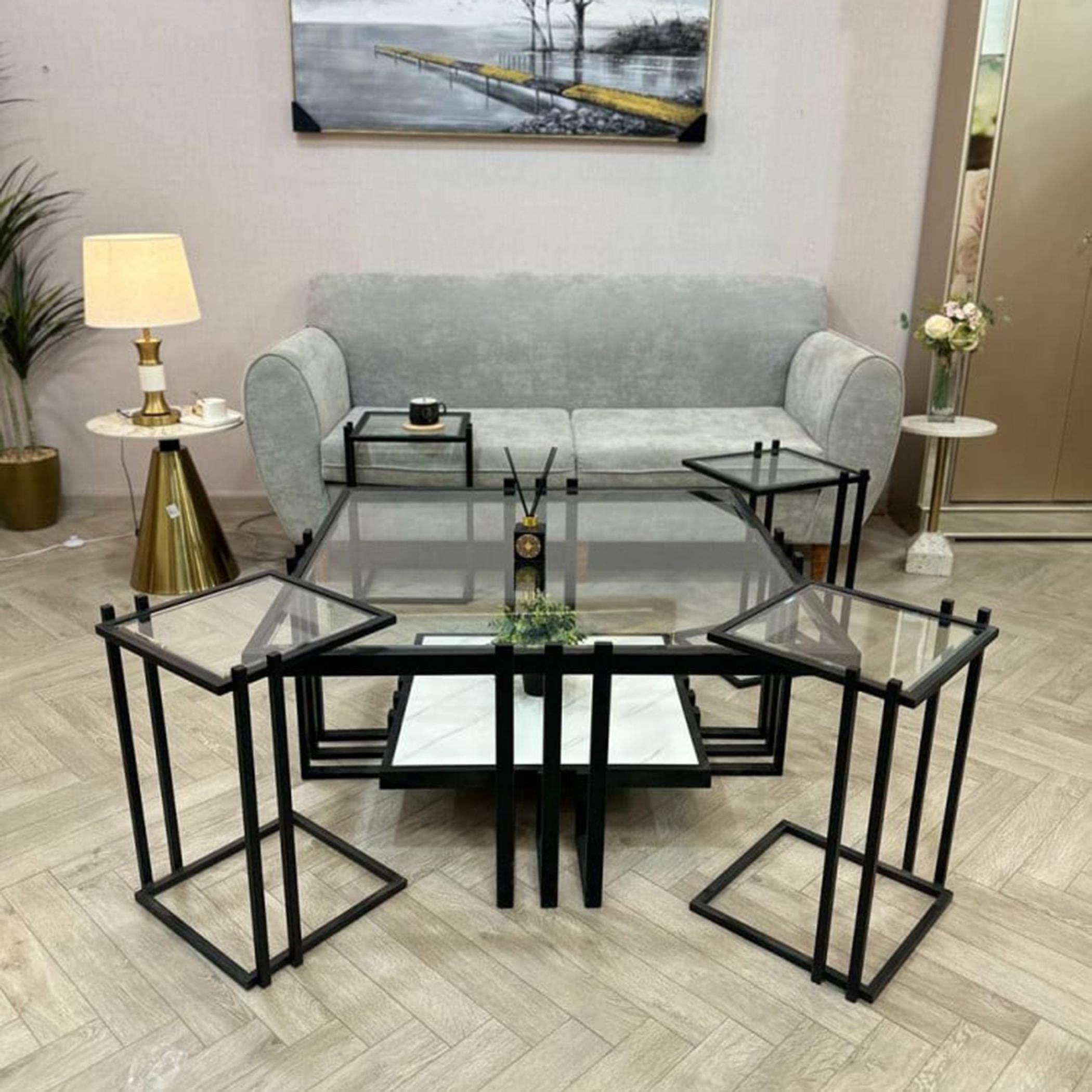 Square 5-Piece Coffee Table and Side Table Set-furniture-livingroom-coffeetables-image-2