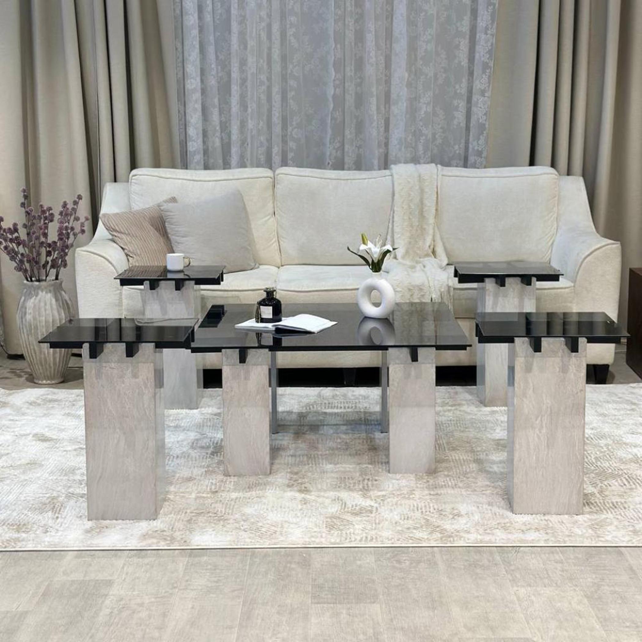 TODO 5-piece Glass Top Coffee Table and Side Table Set-furniture-livingroom-coffeetables-image-2
