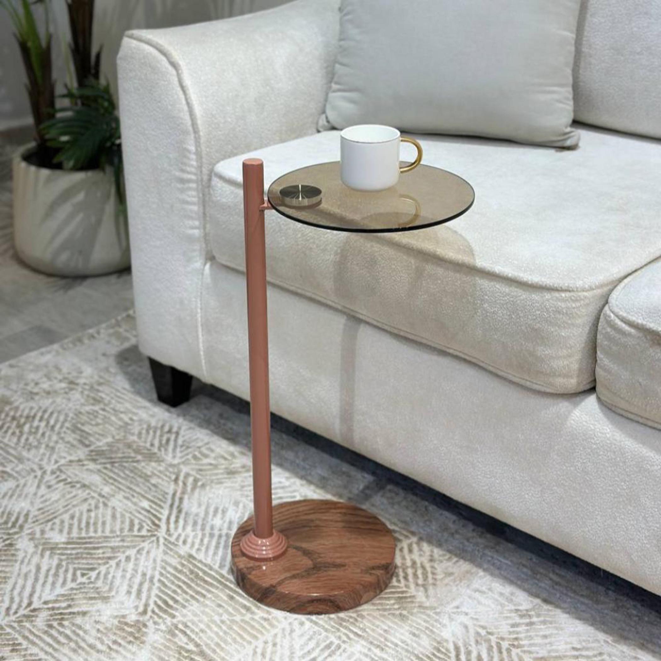 Glass Top Service Table with Marble Base - 25x55 cms-furniture-livingroom-coffeetables-image-1