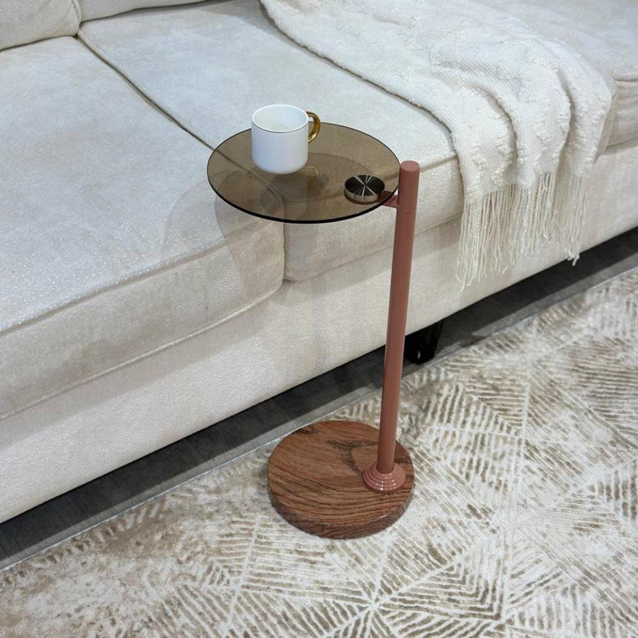 Glass Top Service Table with Marble Base - 25x55 cms-furniture-livingroom-coffeetables-image-2