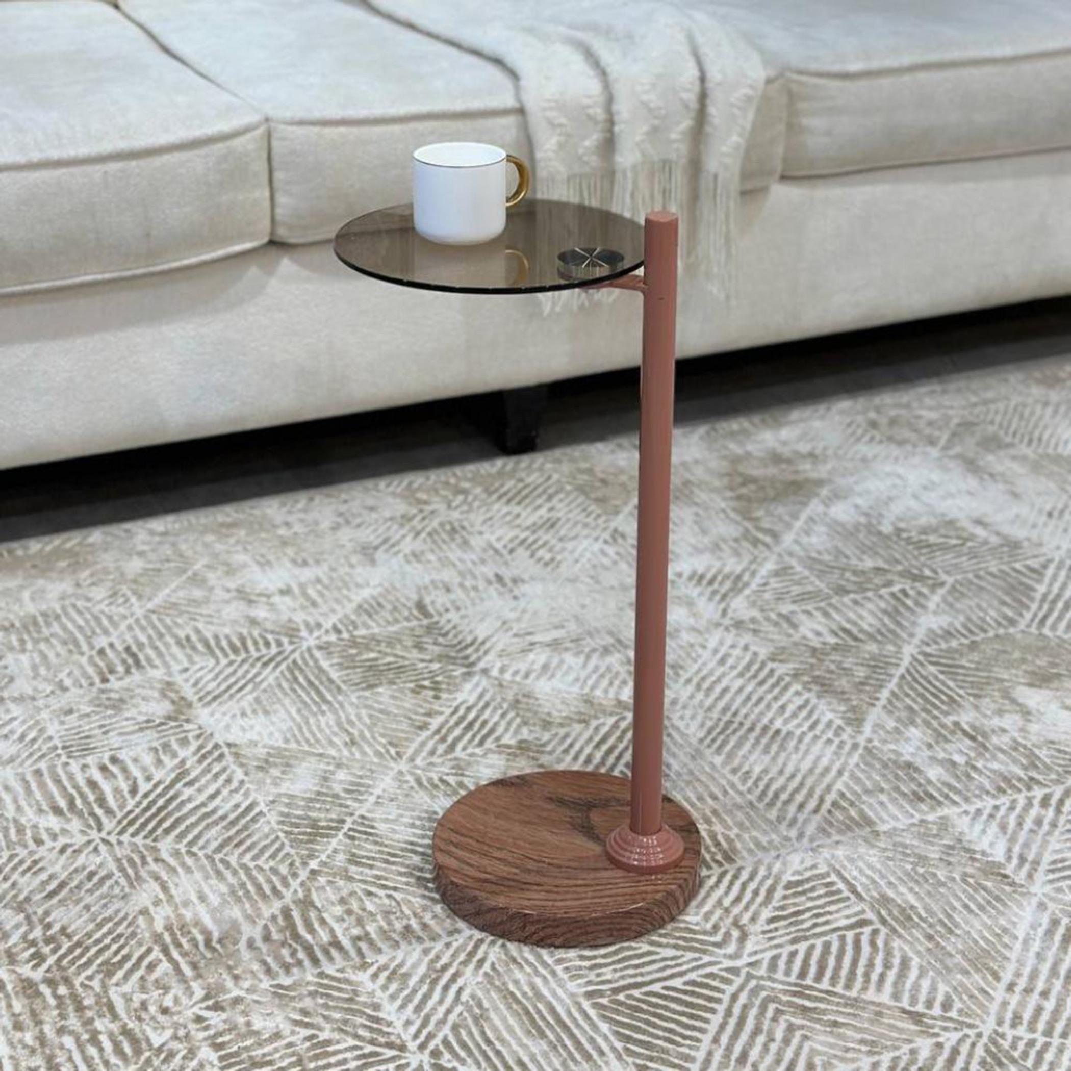 Glass Top Service Table with Marble Base - 25x55 cms-furniture-livingroom-coffeetables-image-3