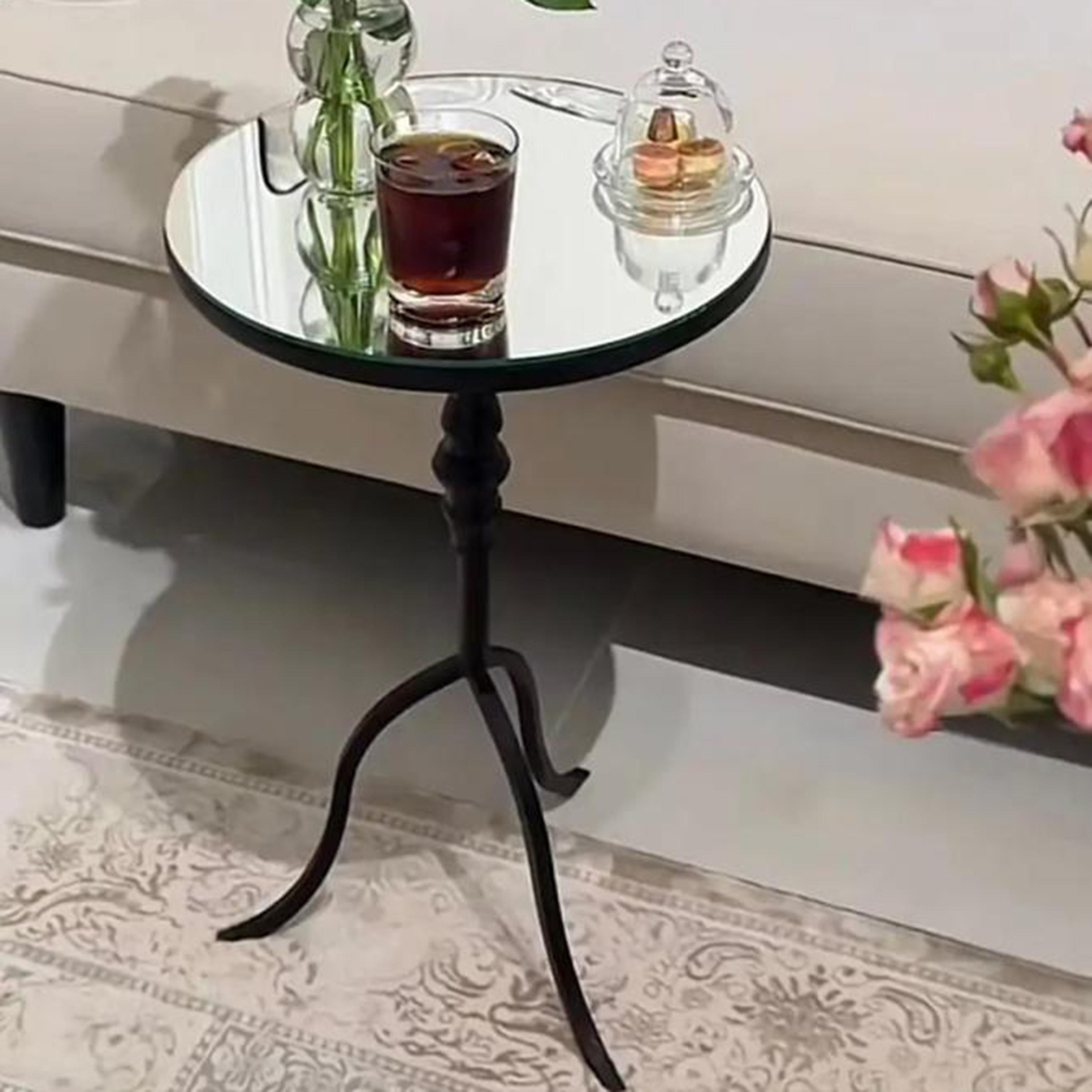 Glass Top Side Table with Pedestal Base - 35x35x55 cms-furniture-livingroom-sideandendtables-image-3